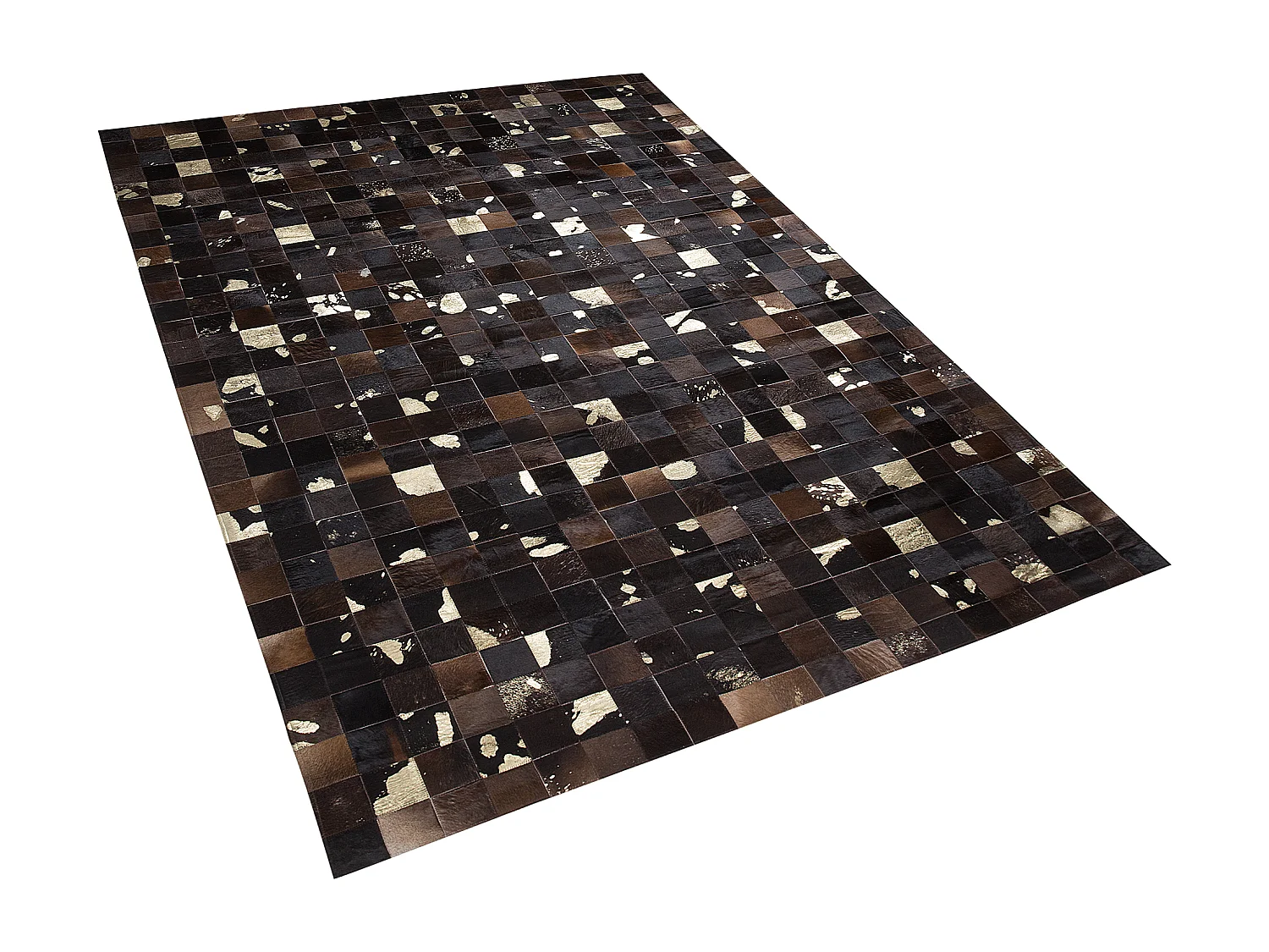 Tappeto pelle marrone scuro e beige 200 x 300 cm BANDIRMA