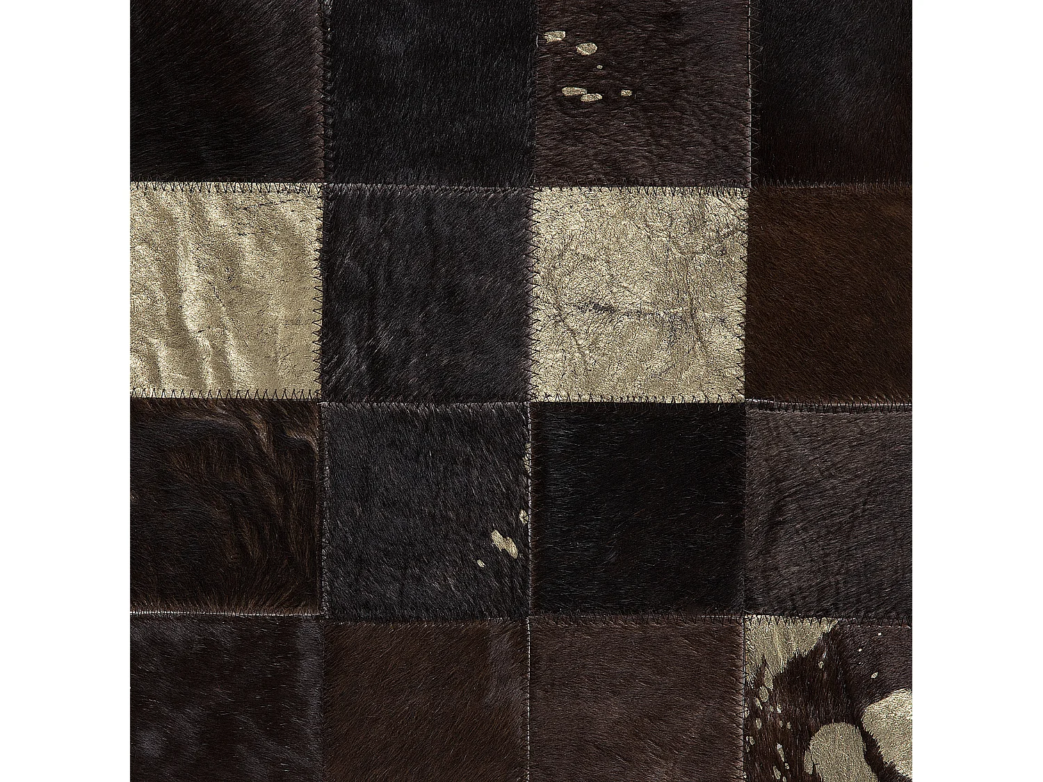 Tappeto pelle marrone scuro e beige 200 x 300 cm BANDIRMA