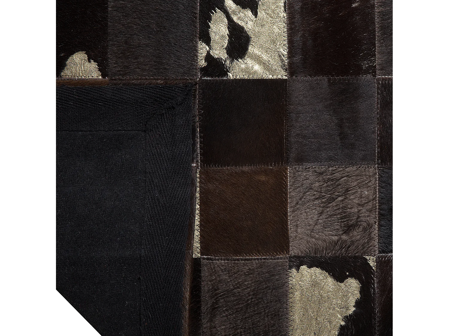 Tappeto pelle marrone scuro e beige 200 x 300 cm BANDIRMA