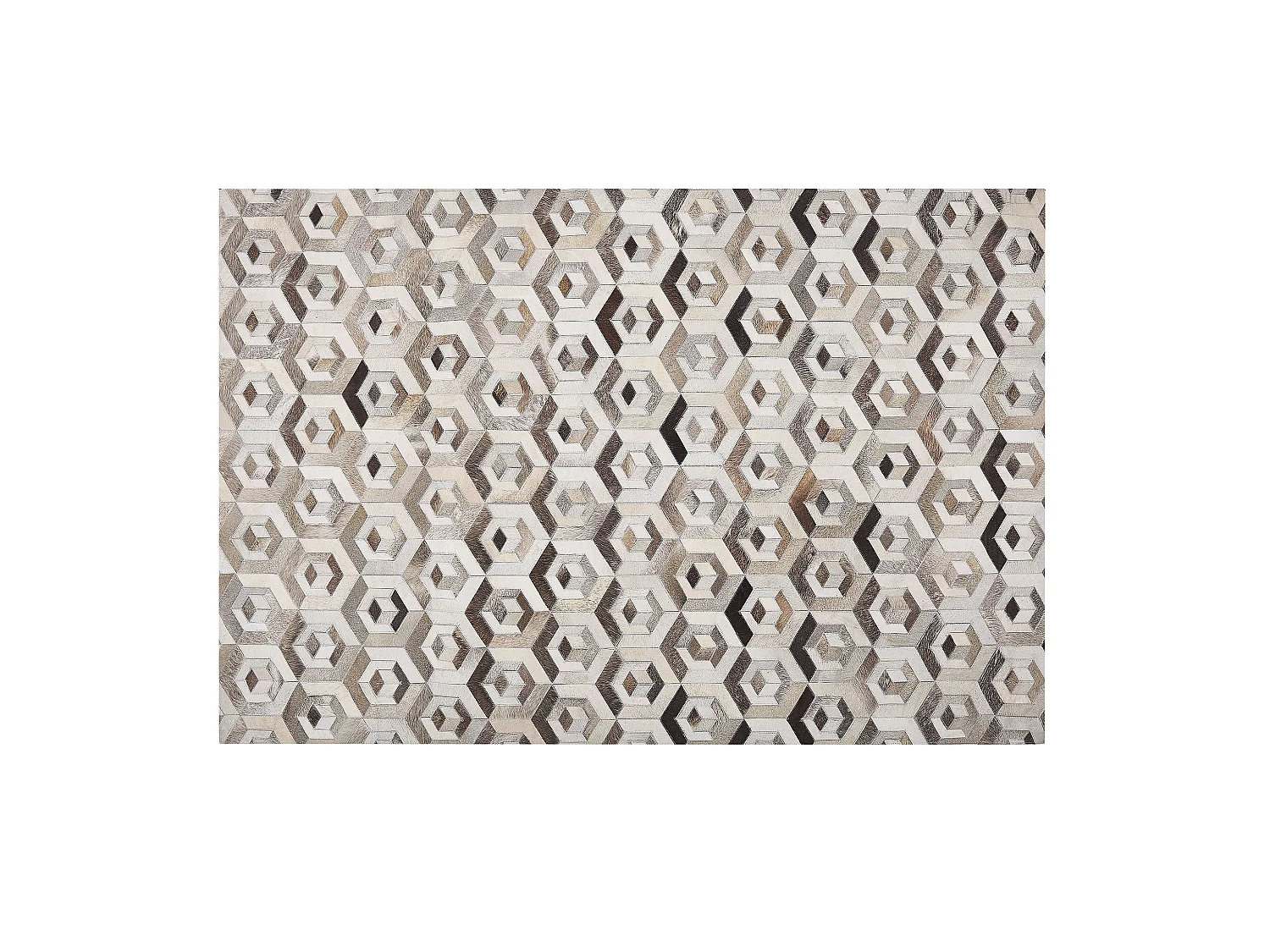 Teppich TAVAK 140 x 200 cm Echtleder Beige