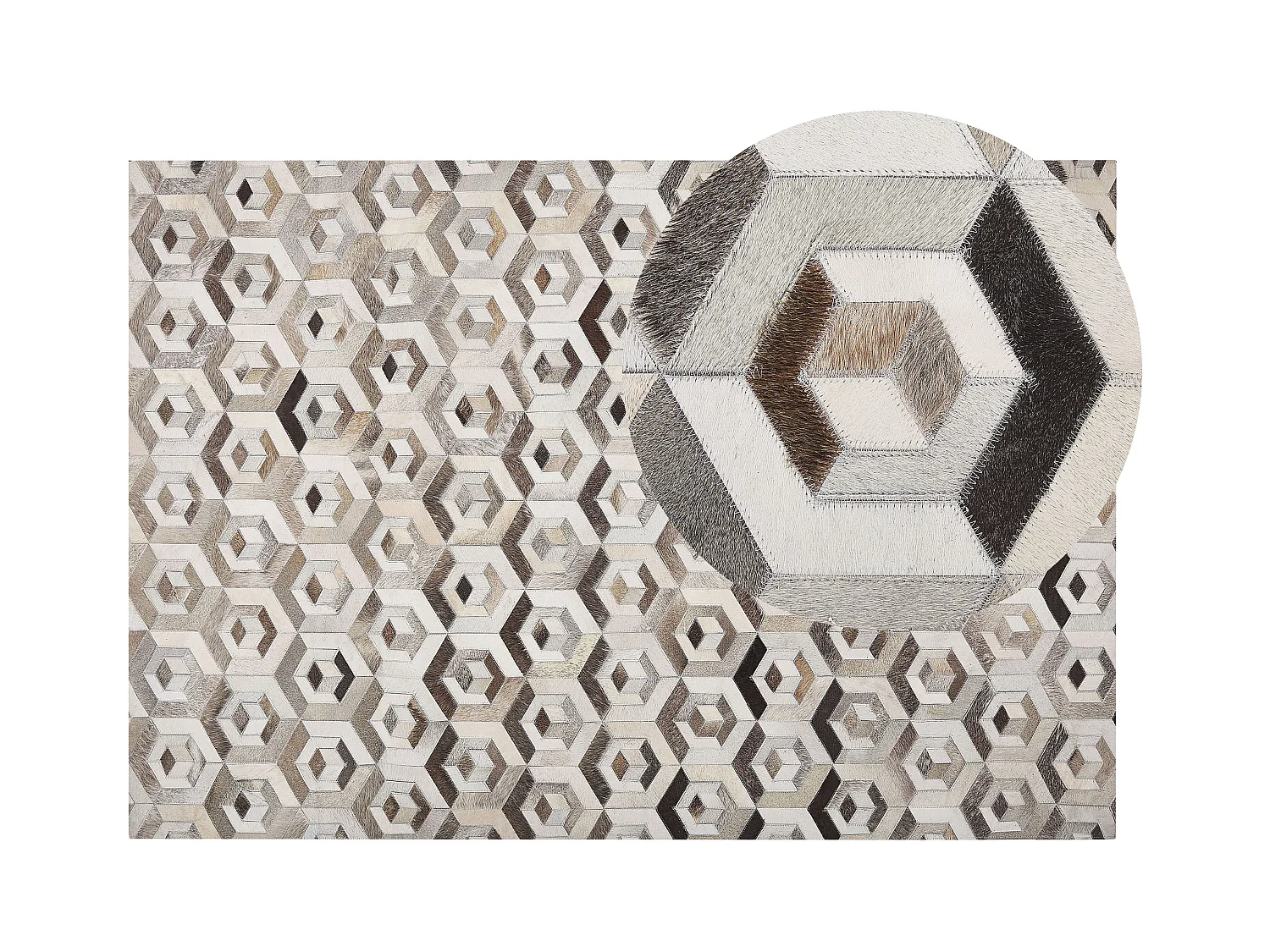 Tapis TAVAK Beige 140 x 200 cm Cuir