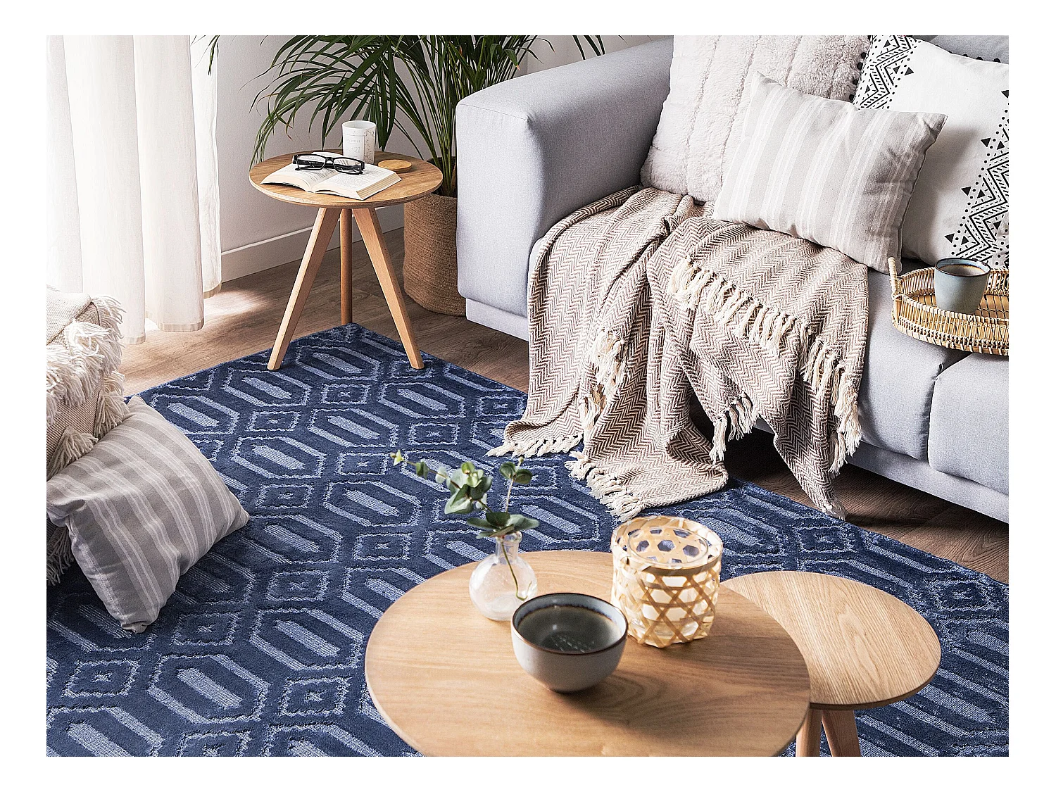 Tapis ADATEPE Bleu marine 160 x 230 cm Soie artificielle