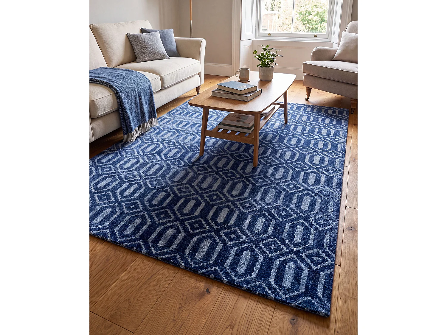 Tapis ADATEPE Bleu marine 160 x 230 cm Soie artificielle