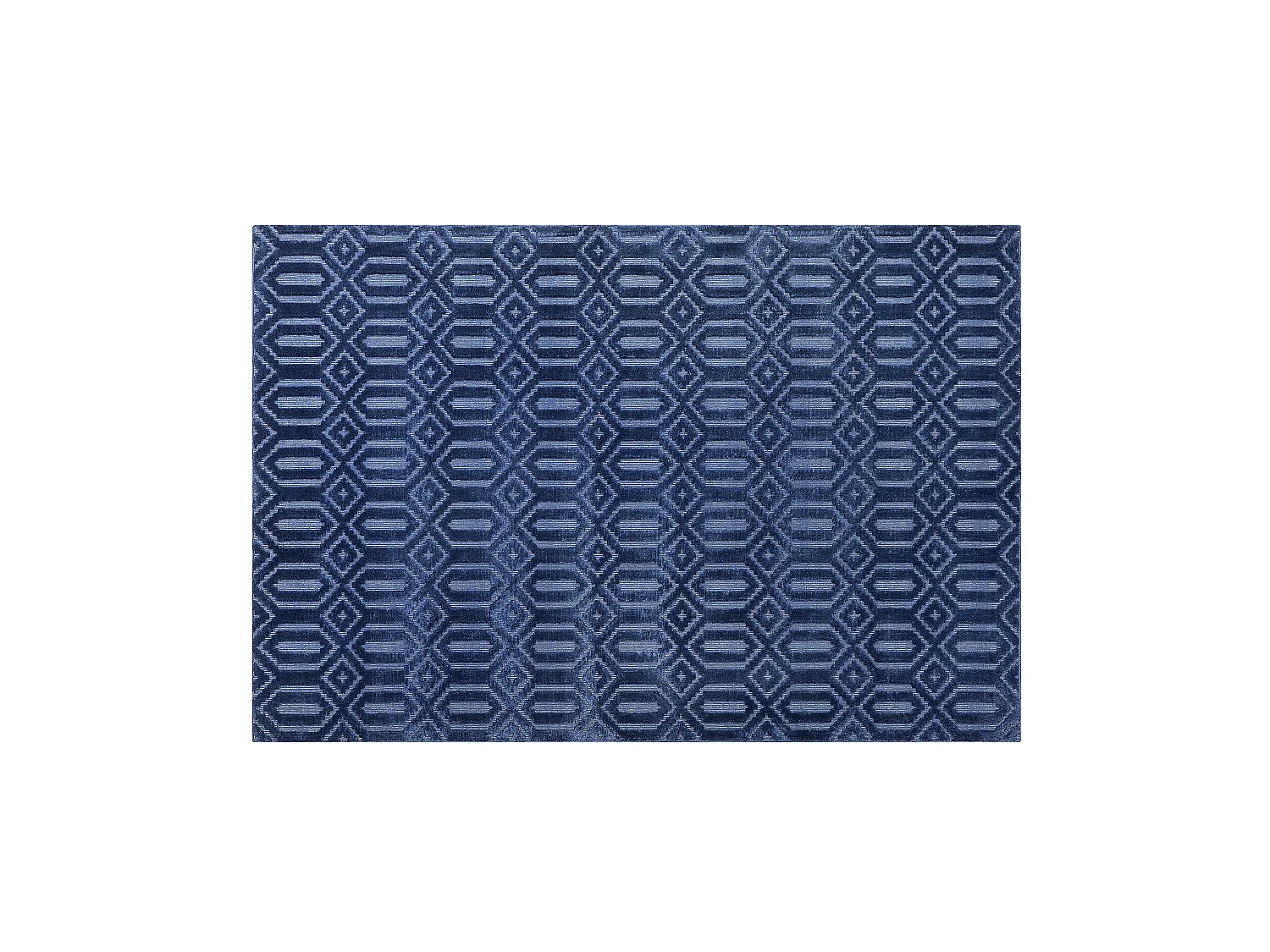 Moderner Teppich in Marineblau aus Viskose Rechteckig 160x230 cm Mediterran Stil