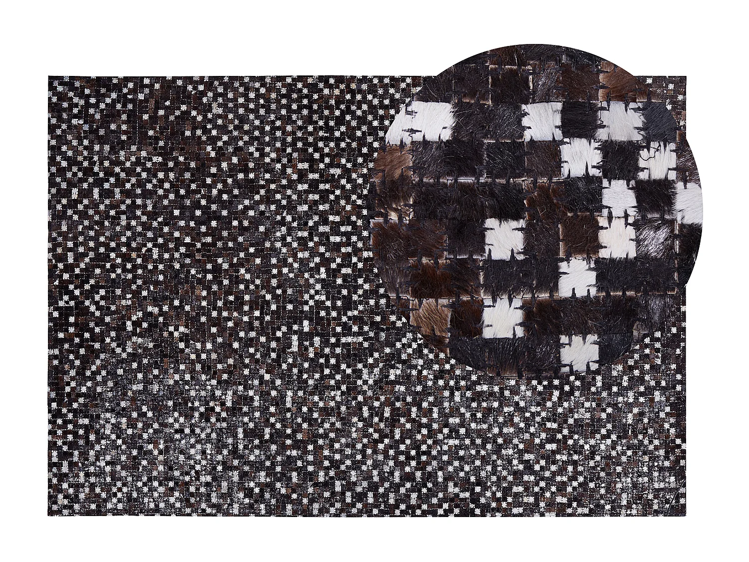Teppich AKKESE 140 x 200 cm Echtleder Braun