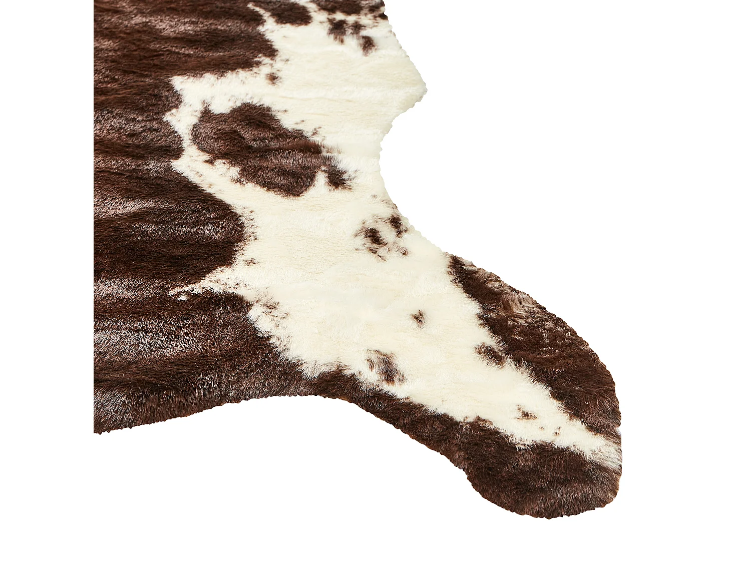Tapete em pele sintética de vaca castanha escura e branca 150 x 200 cm BOGONG