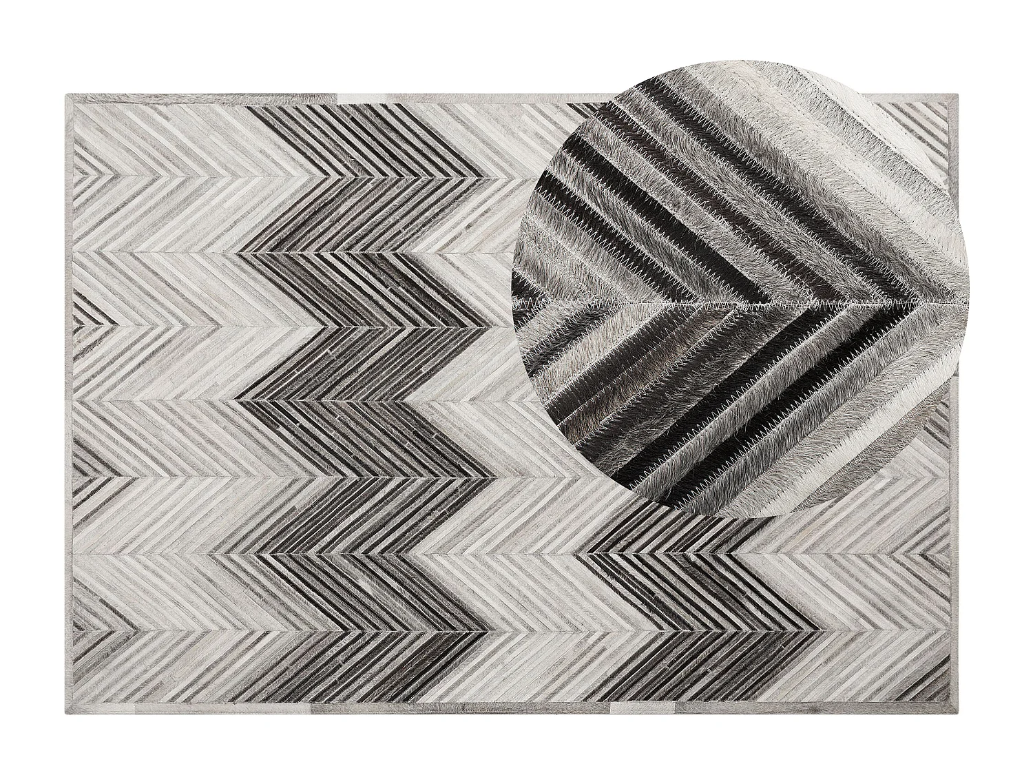 Vloerkleed AYTEPE 160 x 230 cm Leer Grijs