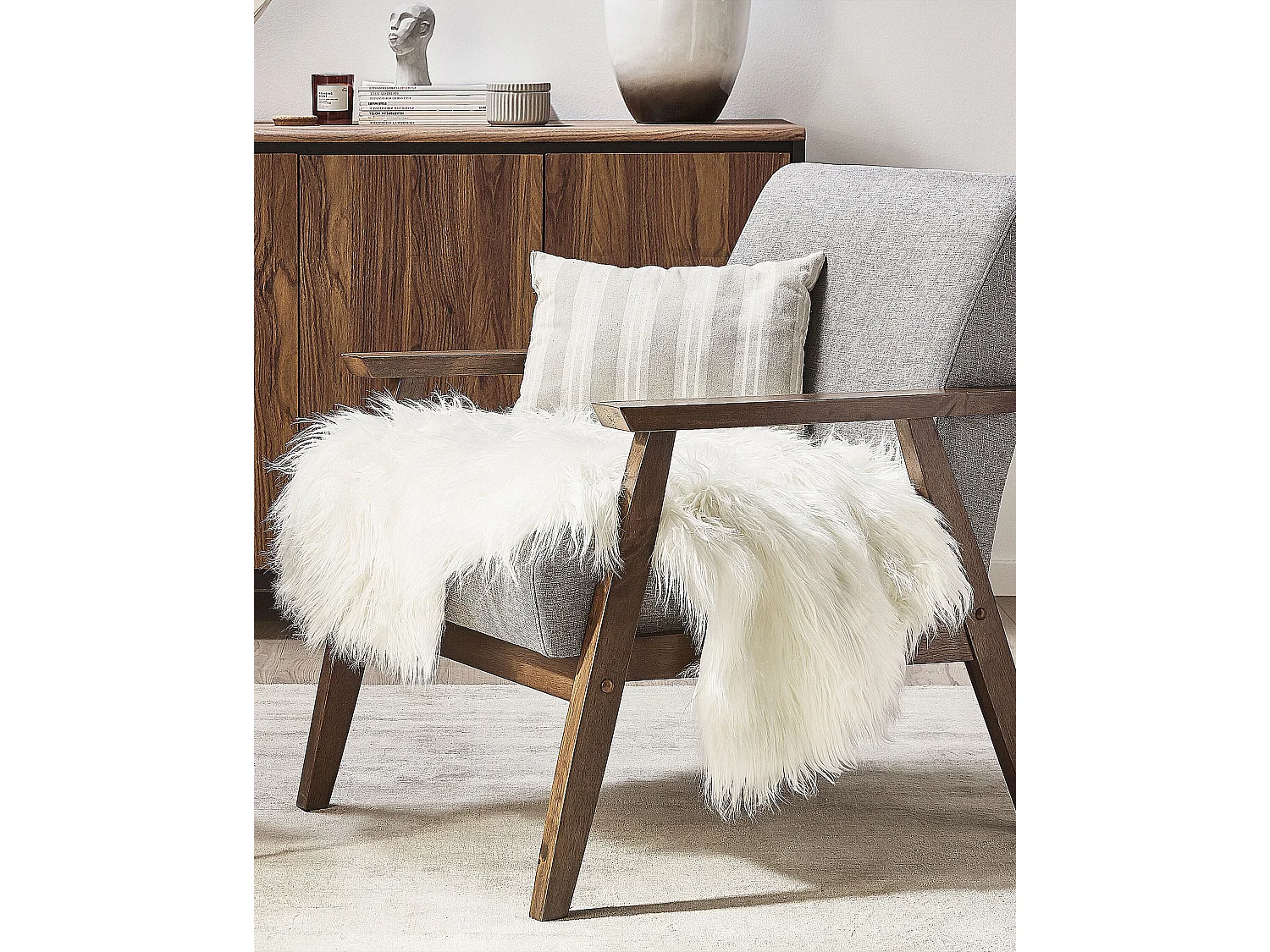 Tapis en fausse fourrure MUNGO Blanc 53 x 88 cm