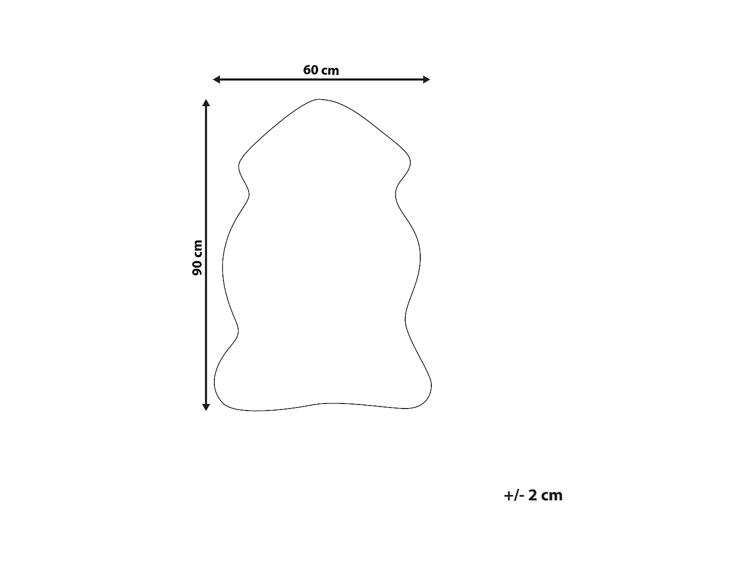 Kunstfell Teppich Schaf weiß Überwurf Webpelz Fellform 88 cm Mungo