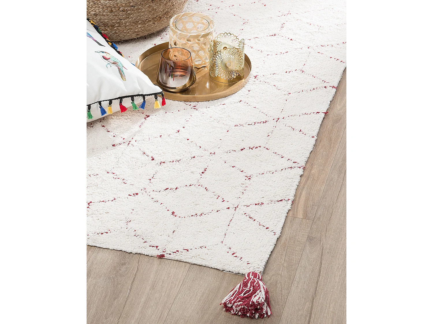 Vloerkleed katoen wit 80 x 150 cm SAKARYA