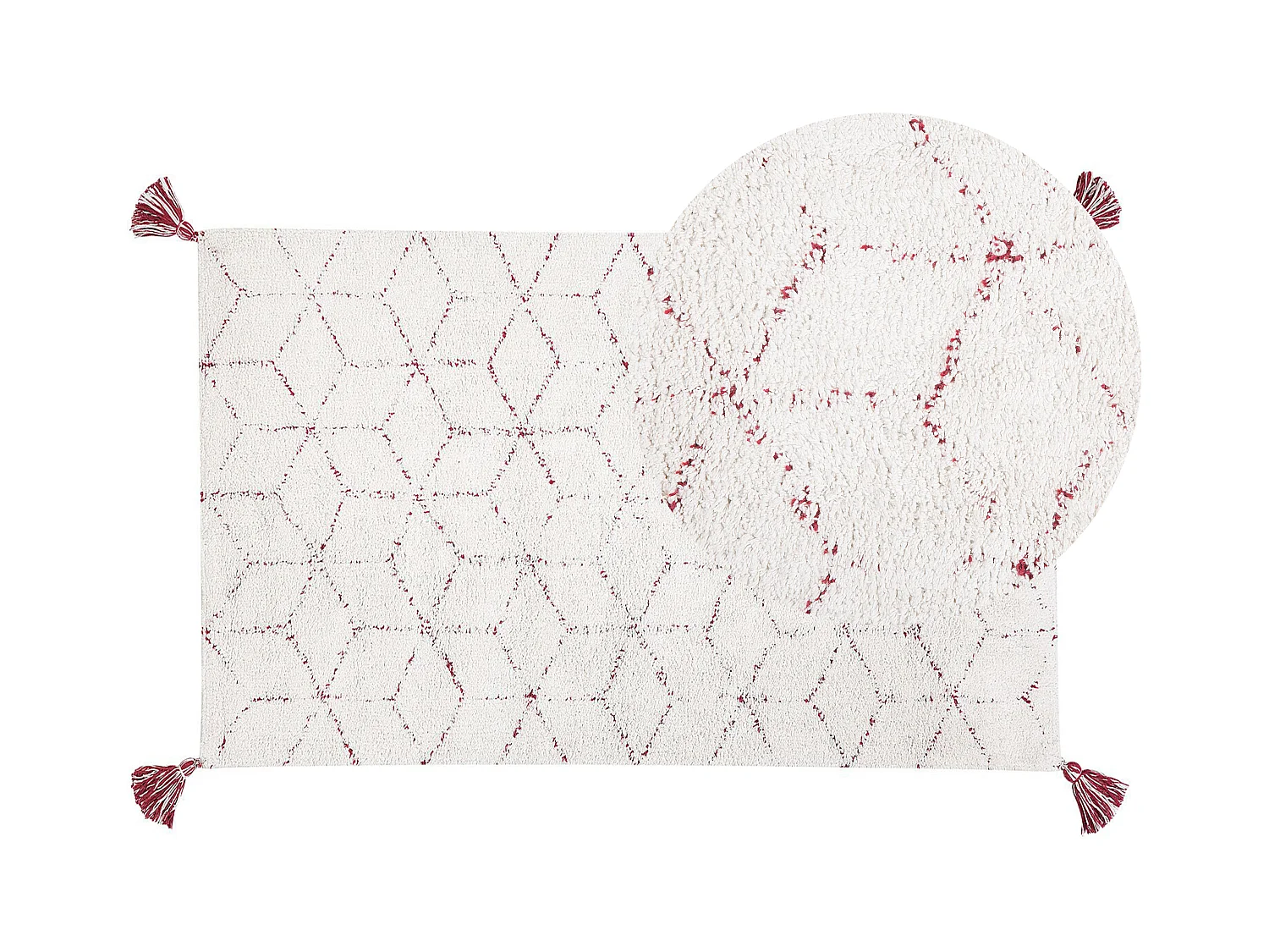 Teppich weiss 80 x 150 cm Kurzflor SAKARYA