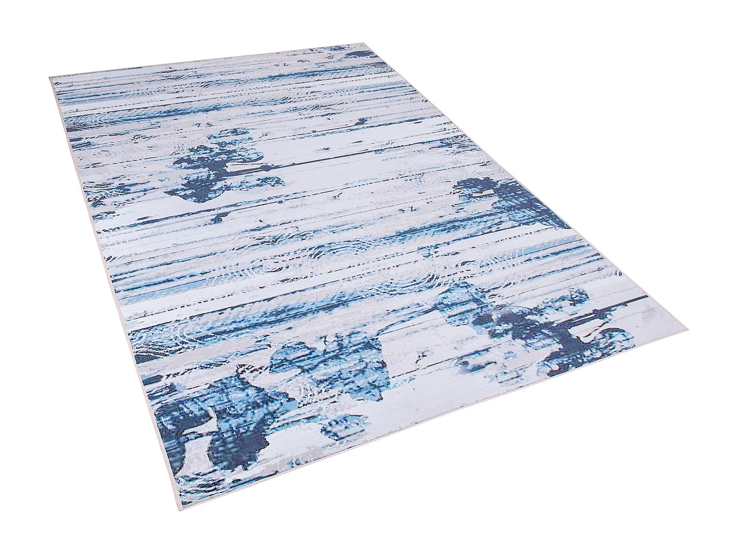 Tappeto a pelo corto blu-beige 140 x 200 cm BURDUR