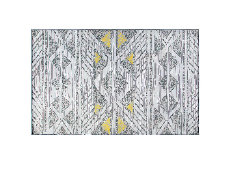 Eleganter Teppich mit geometrischem Muster grau gelb 160x230 cm Kargi