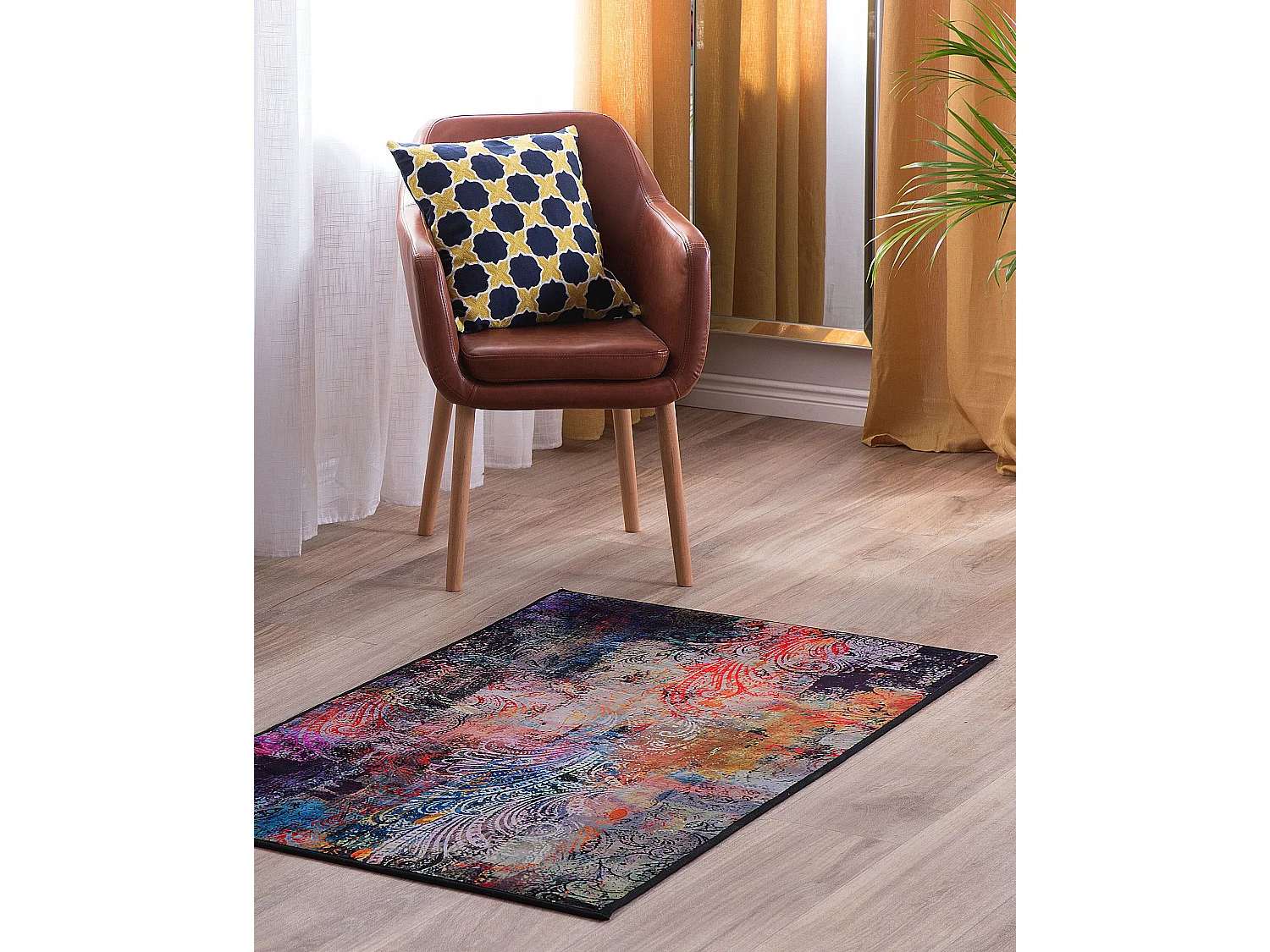 Abstrakter Teppich bunt Modern Kurzflor rechteckig 80x150 cm Mardin