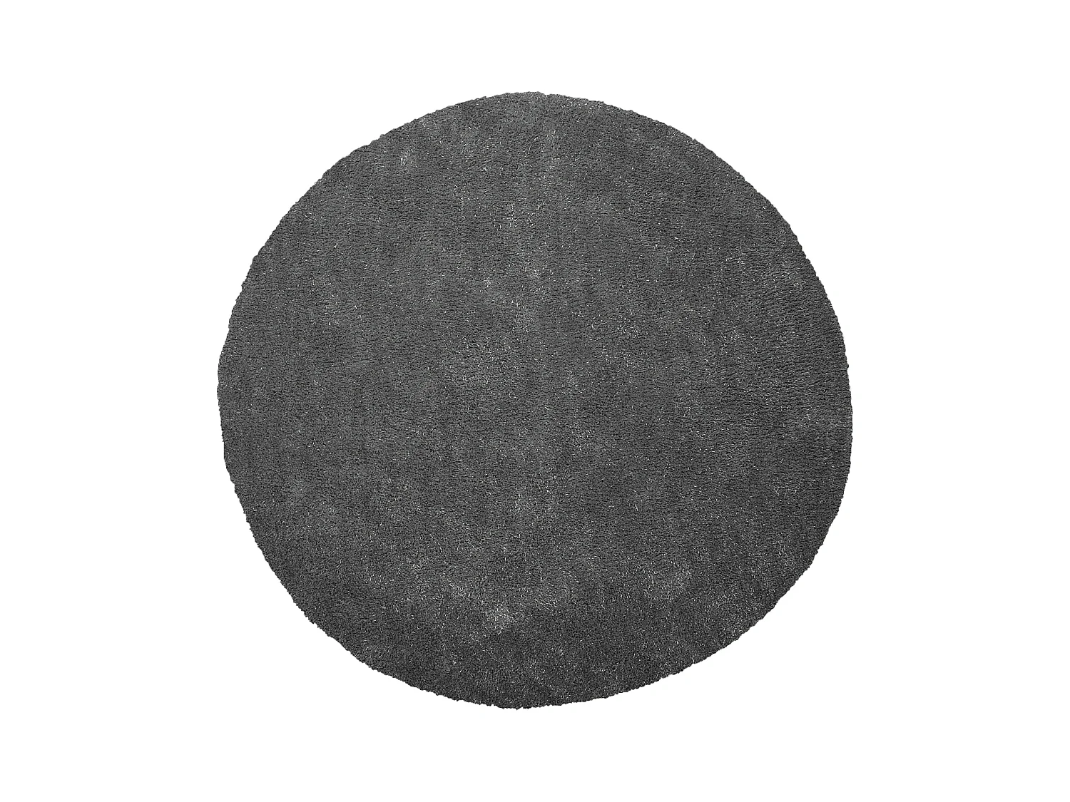 Läufer Teppich rund ⌀ 140 cm dunkelgrau getuftet Shaggy Hochflor Modern Demre