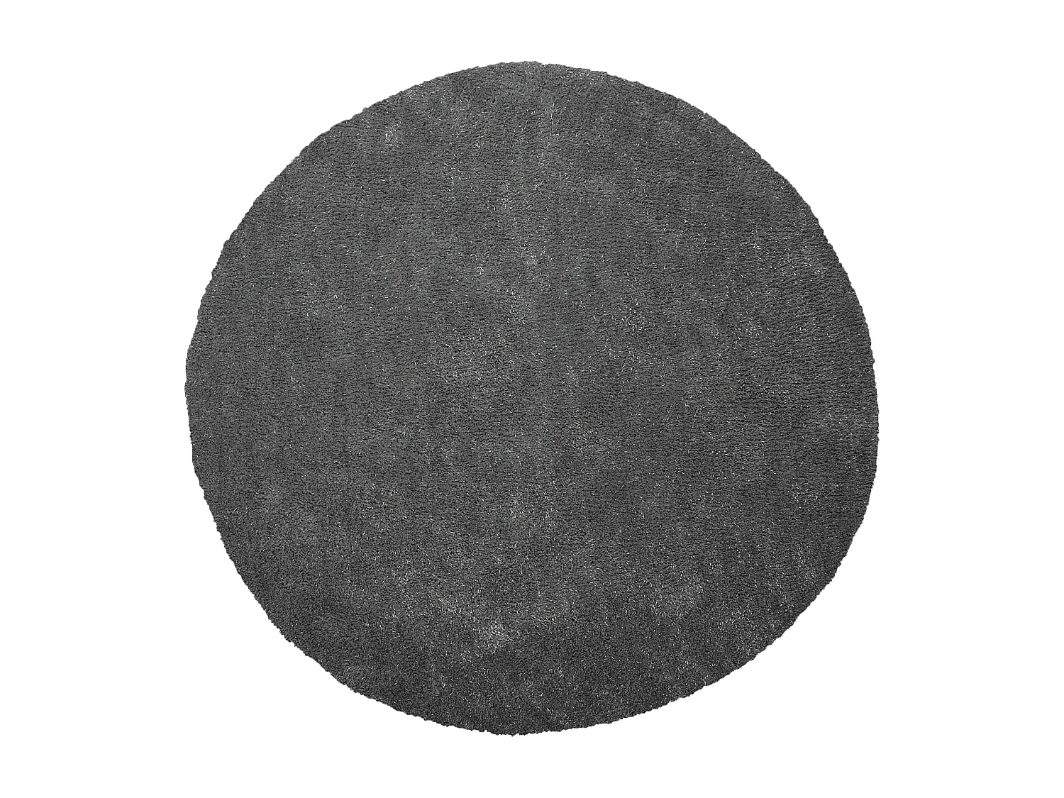 Läufer Teppich rund ⌀ 140 cm dunkelgrau getuftet Shaggy Hochflor Modern Demre