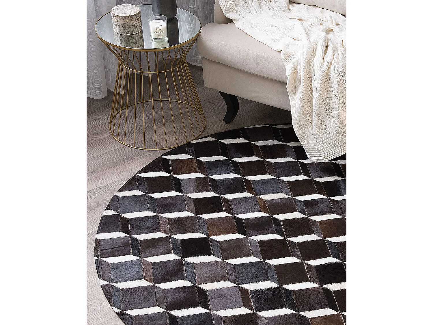 Tapis ALPKOY Marron ø 140 cm Cuir