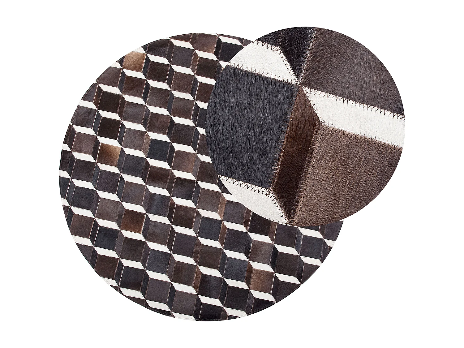 Vloerkleed ALPKOY ø 140 cm Leer Bruin
