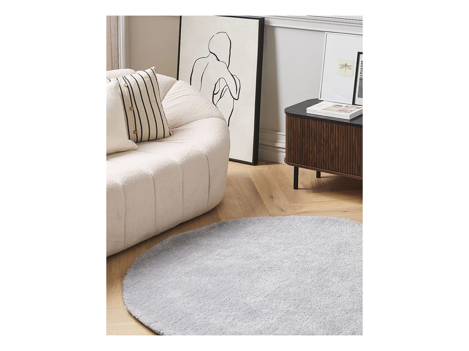 Alfombra gris claro ⌀ 140 cm DEMRE