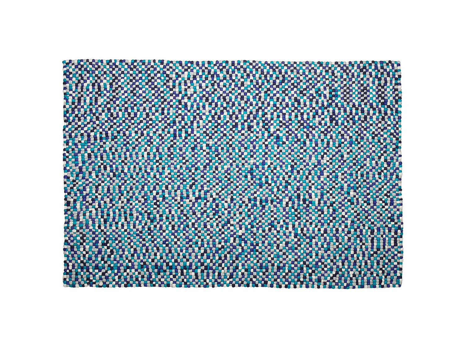 Filzkugelteppich marineblau-weiss 160 x 230 cm AMDO