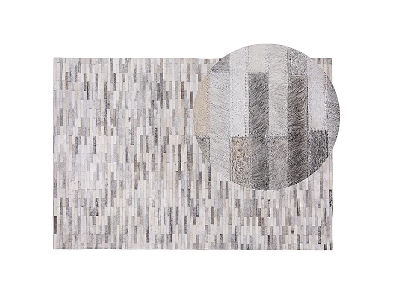 Moderner Teppich grau Kurzflor 140 x 200 cm Ahilli