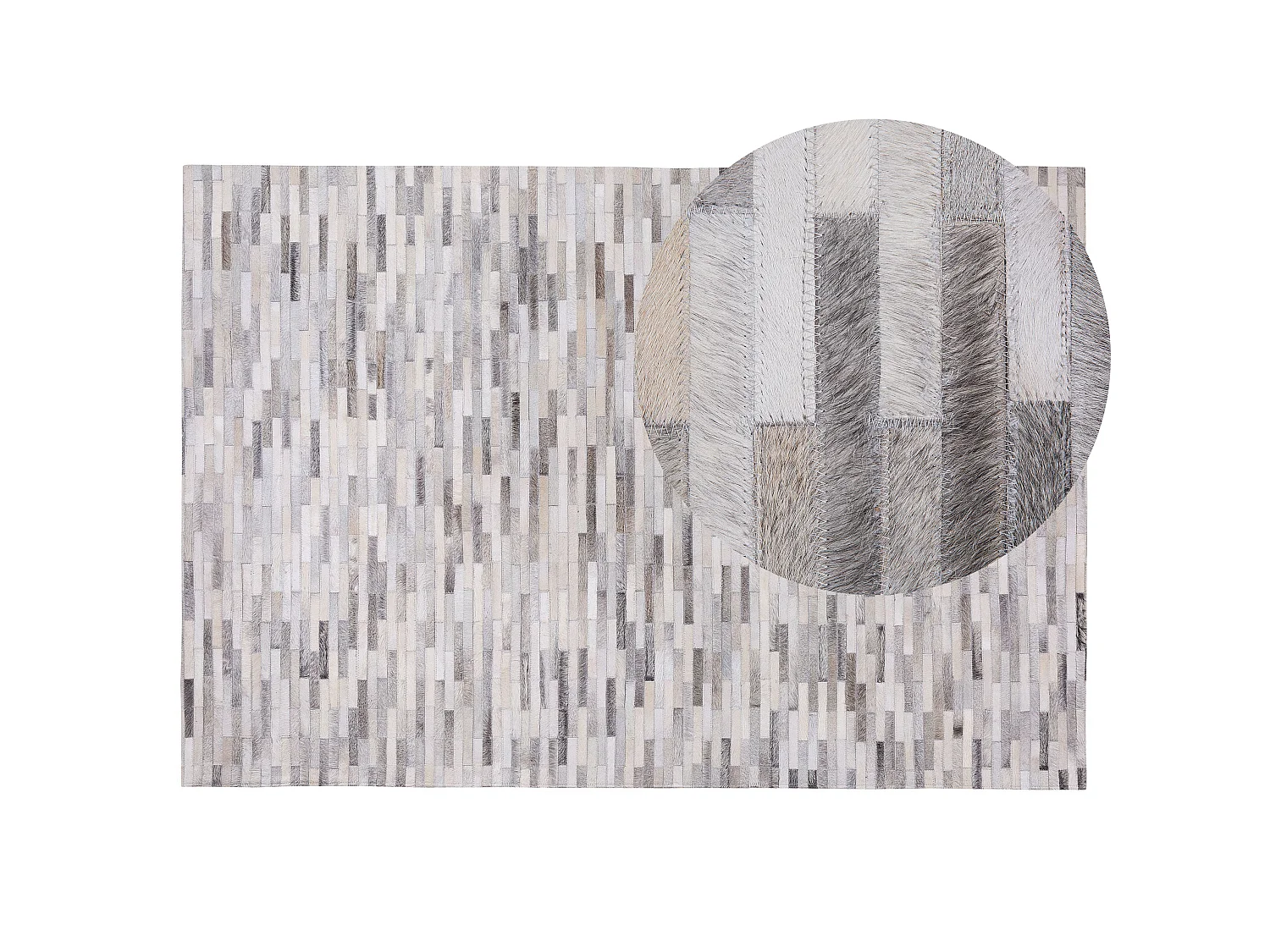 Tapis AHILLI 140 x 200 cm Cuir Gris