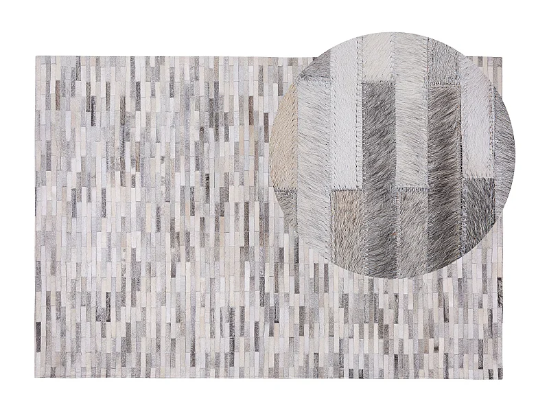 Tapis AHILLI Gris 140 x 200 cm Cuir