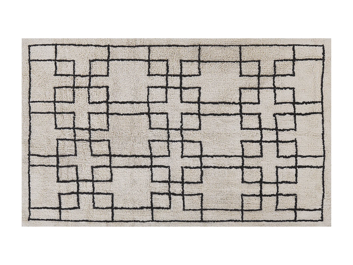 Vloerkleed katoen beige/zwart 140 x 200 cm TURHAL