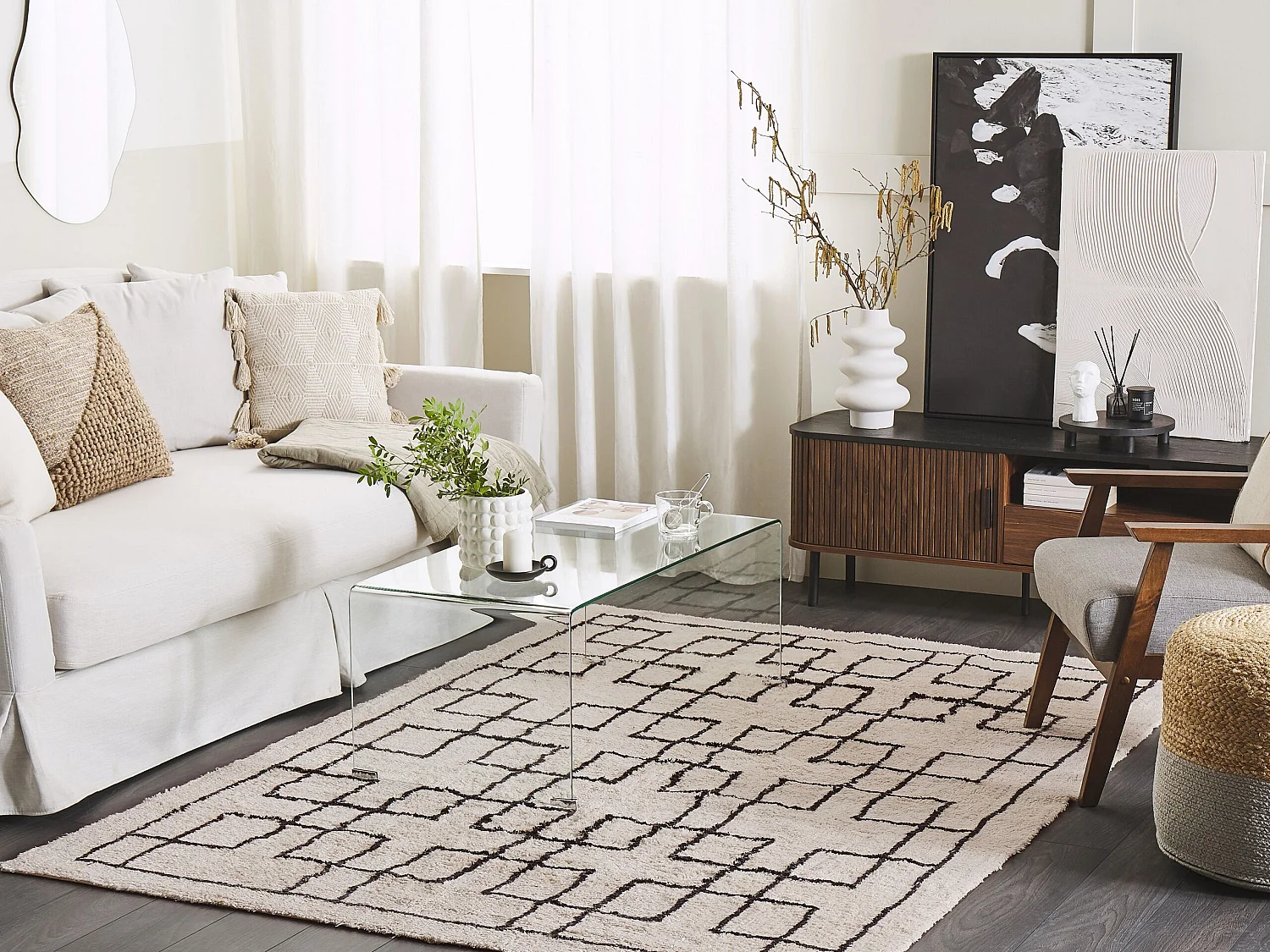 Tapis en Coton Beige 140 x 200 cm TURHAL