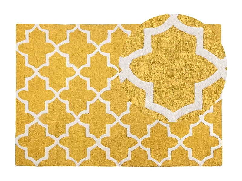 Alfombra de lana amarillo/beige 140 x 200 cm SILVAN
