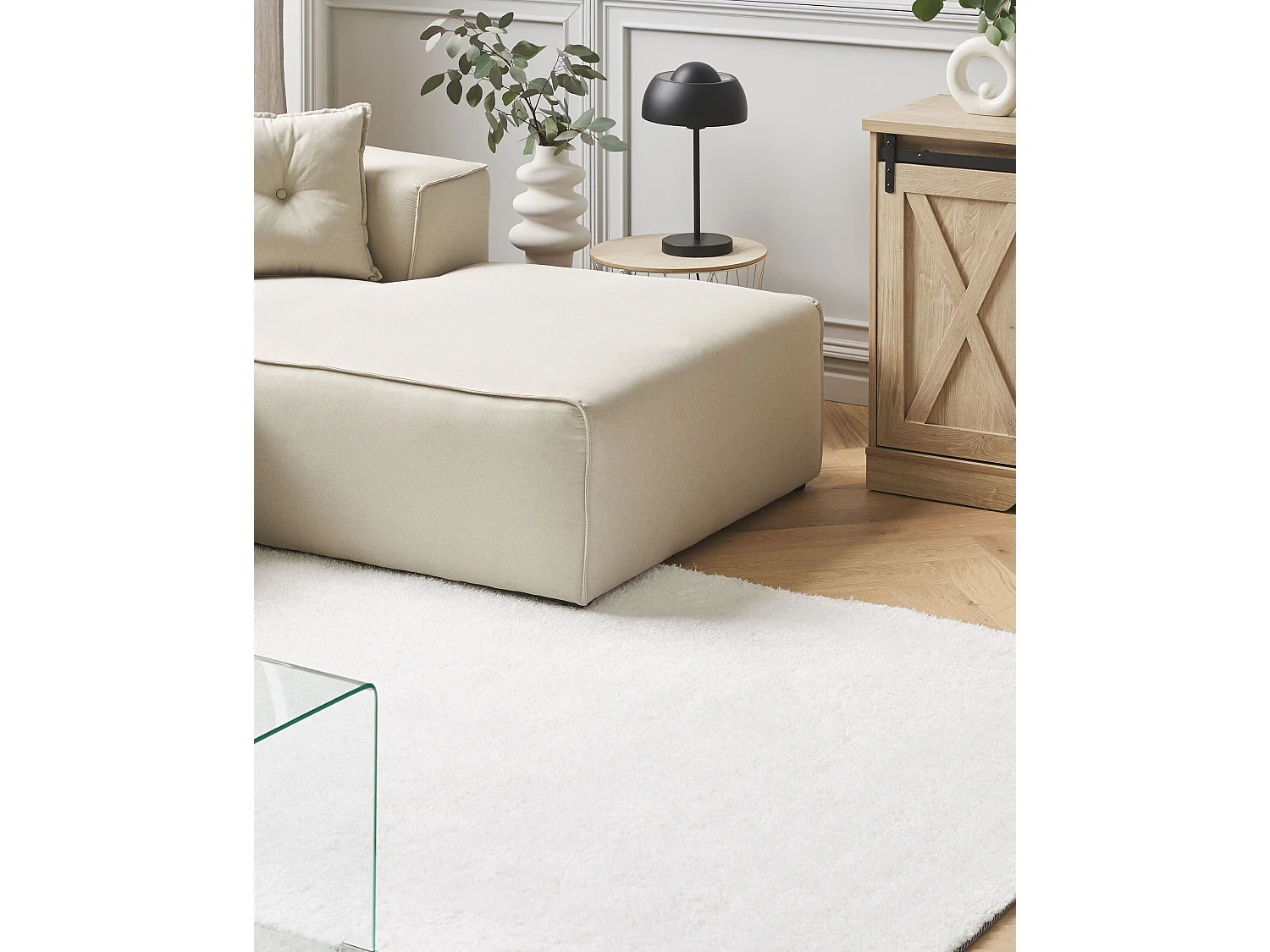Tapis à poils longs DEMRE Blanc 200 x 300 cm