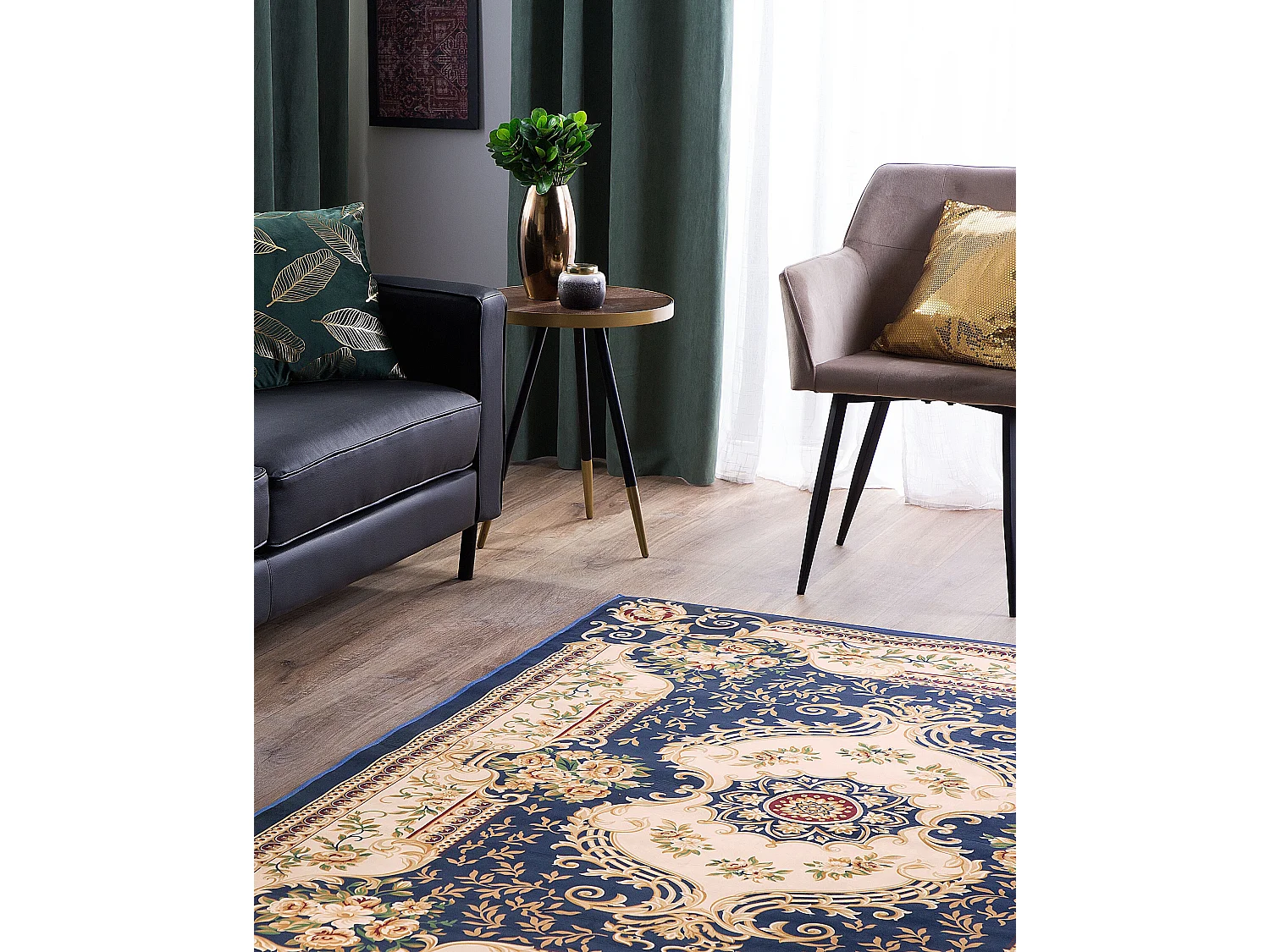 Tapis GAZIANTEP Bleu foncé 140 x 200 cm