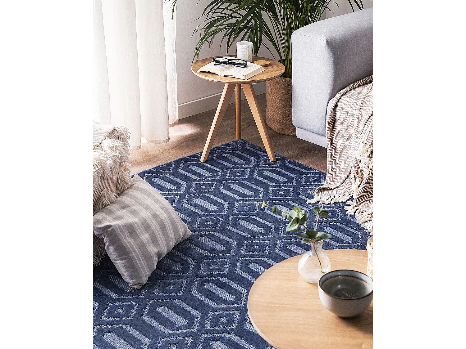 Tapis ADATEPE Bleu marine 140 x 200 cm Soie artificielle