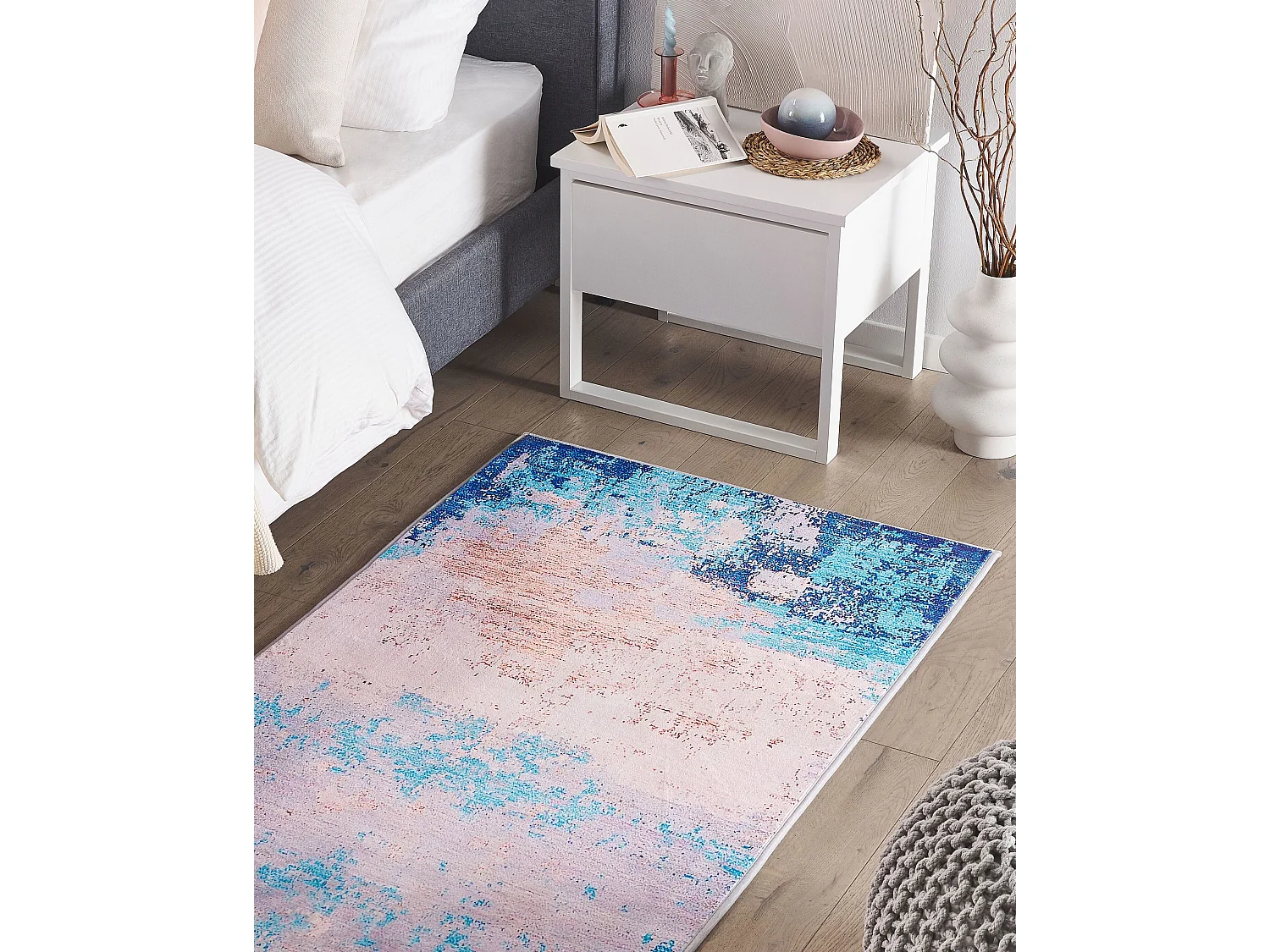 Alfombra azul/beige 80 x 150 cm INEGOL