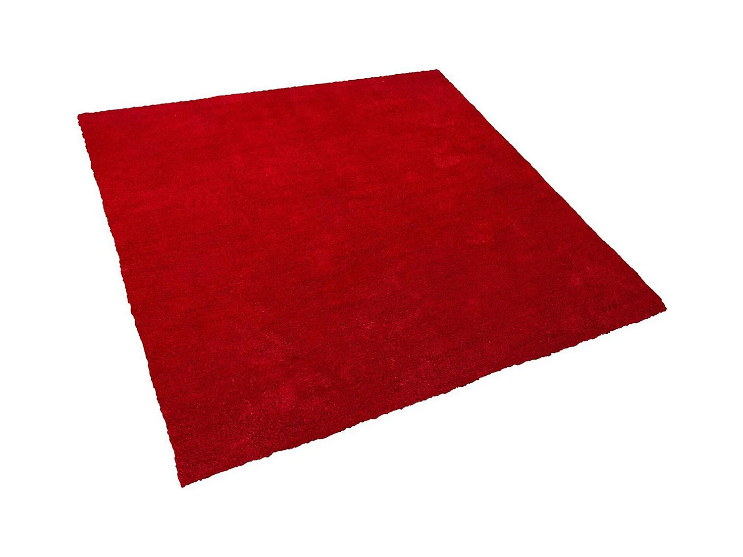 Teppich quadratisch 200 x 200 cm rot getuftet Shaggy Hochflor Modern Demre
