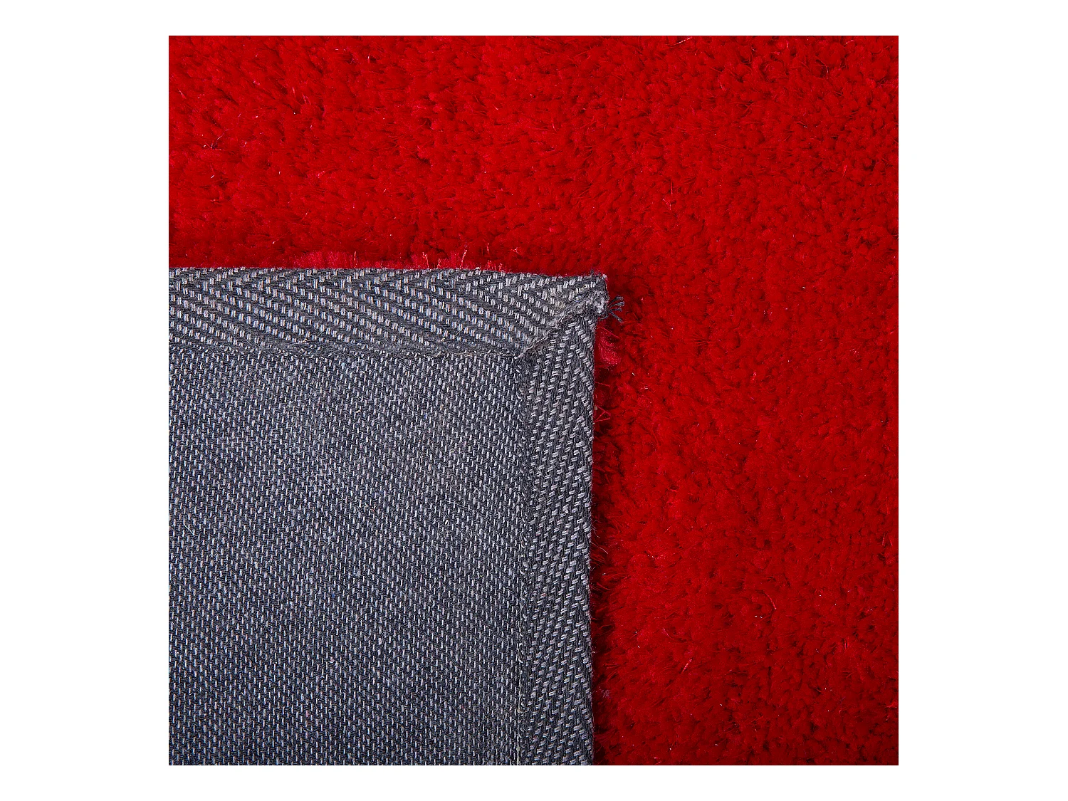 Teppich quadratisch 200 x 200 cm rot getuftet Shaggy Hochflor Modern Demre