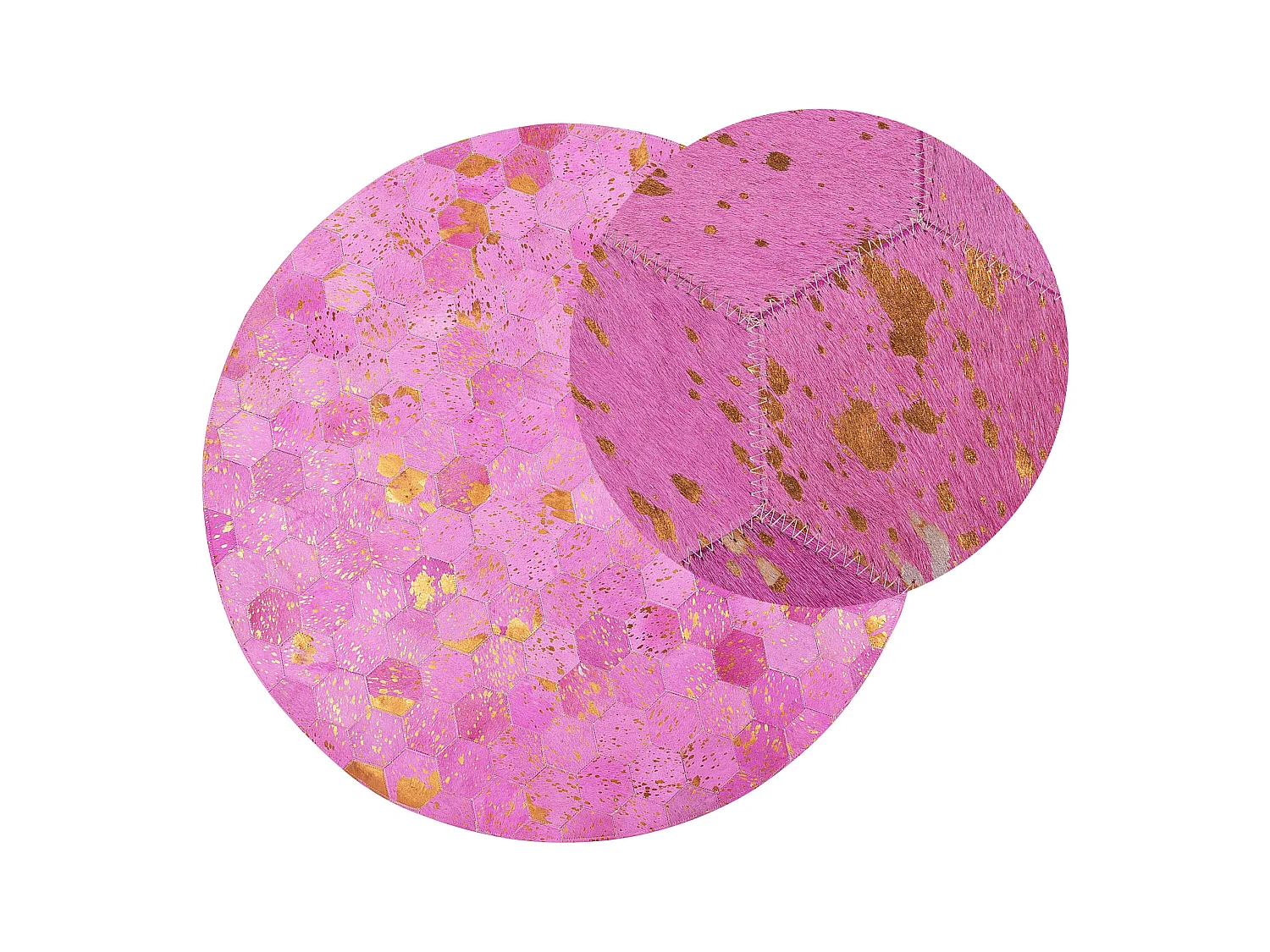 Tapis ZEYTIN Rose ø 140 cm Cuir