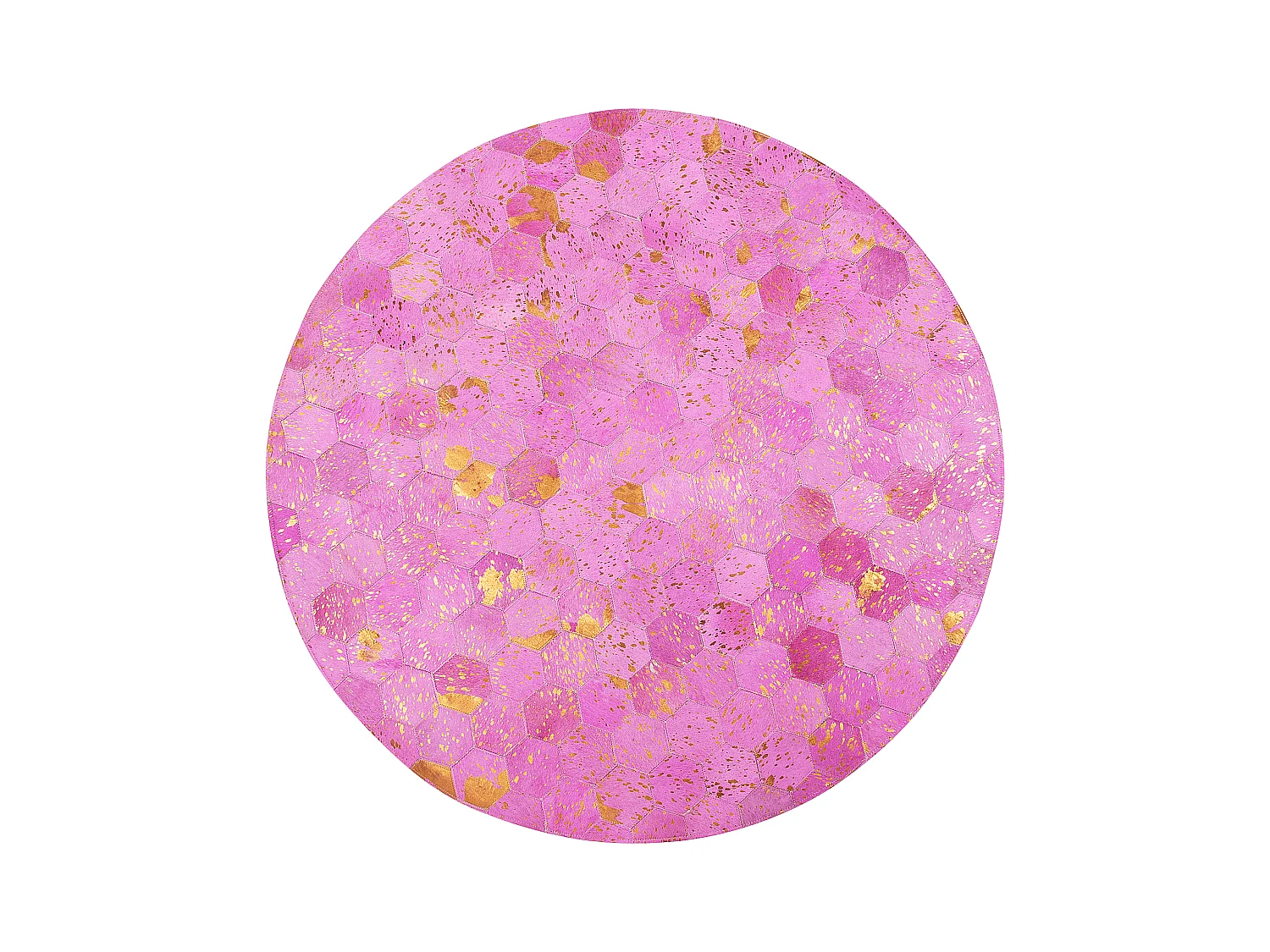 Vloerkleed ZEYTIN ø 140 cm Leer Roze