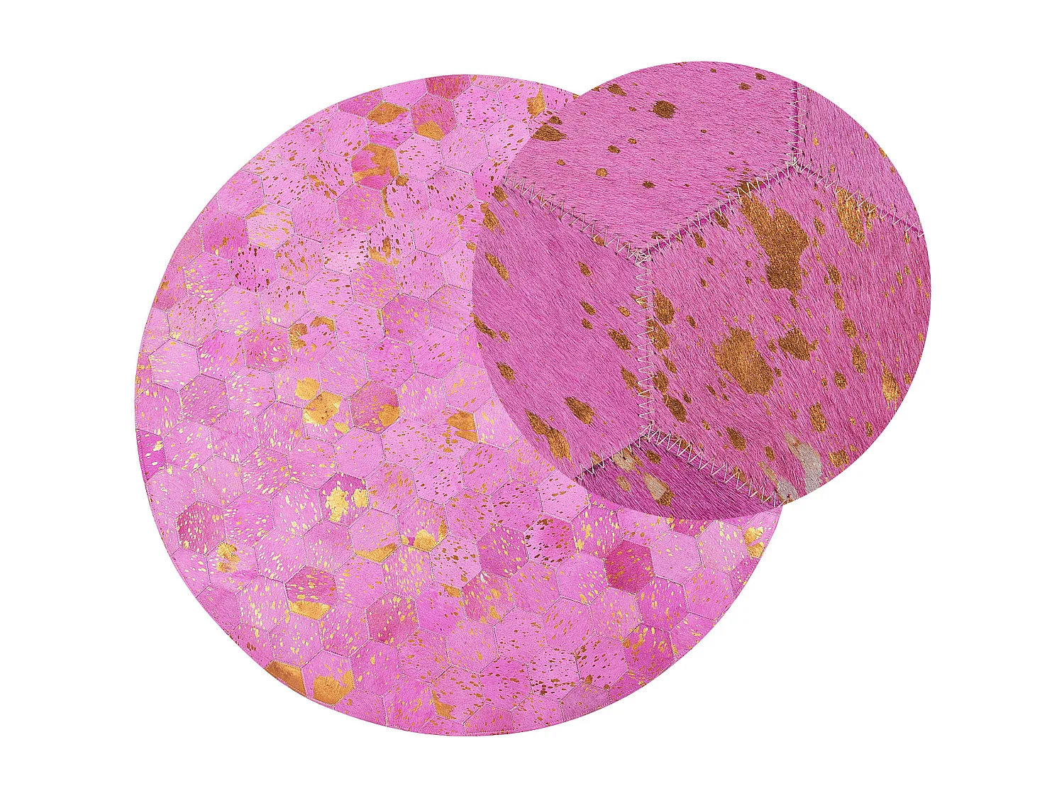 Tapis ZEYTIN Rose ø 140 cm Cuir