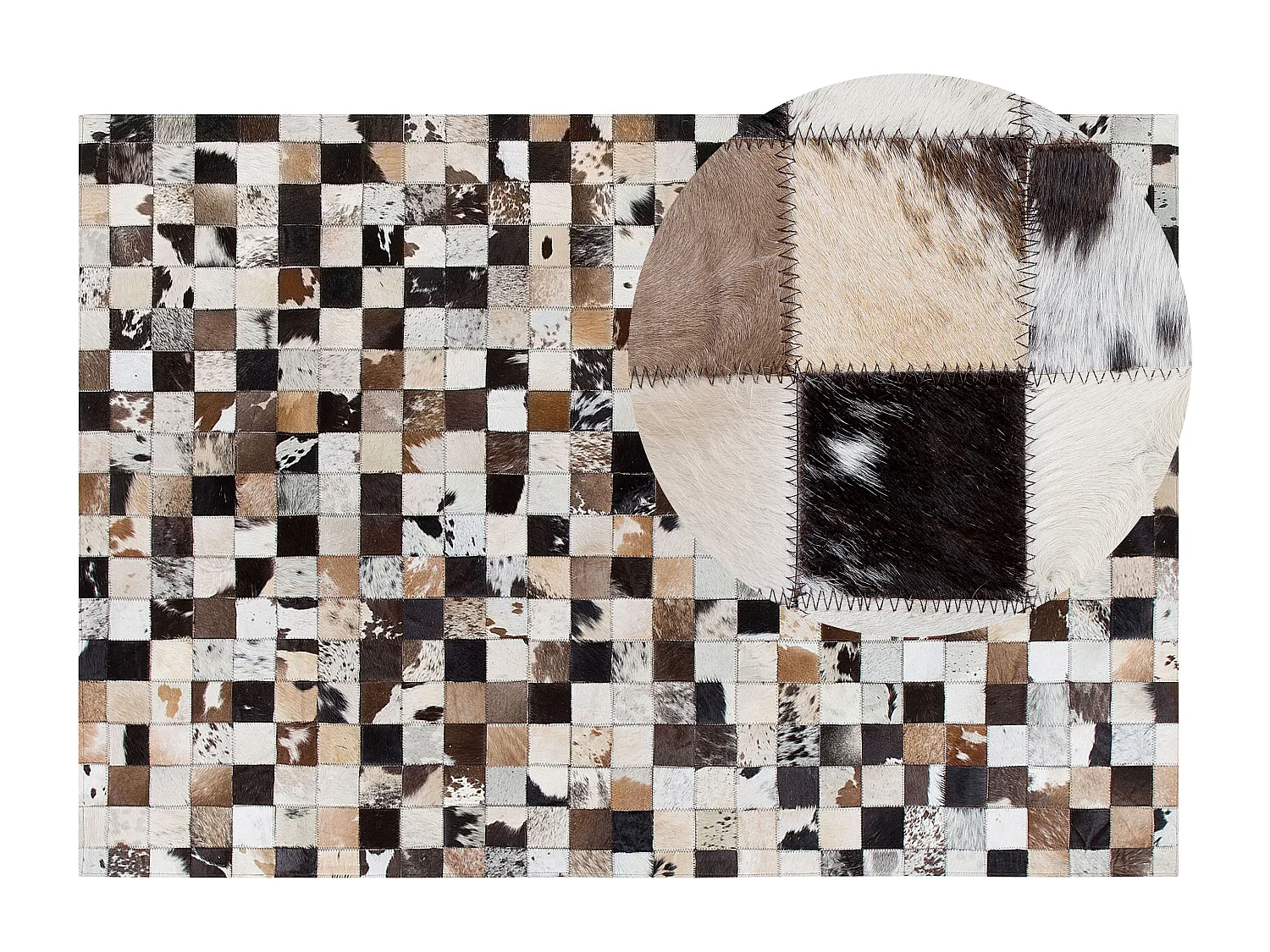 Tappeto in pelle bianco / beige 160 x 230 cm CERLI