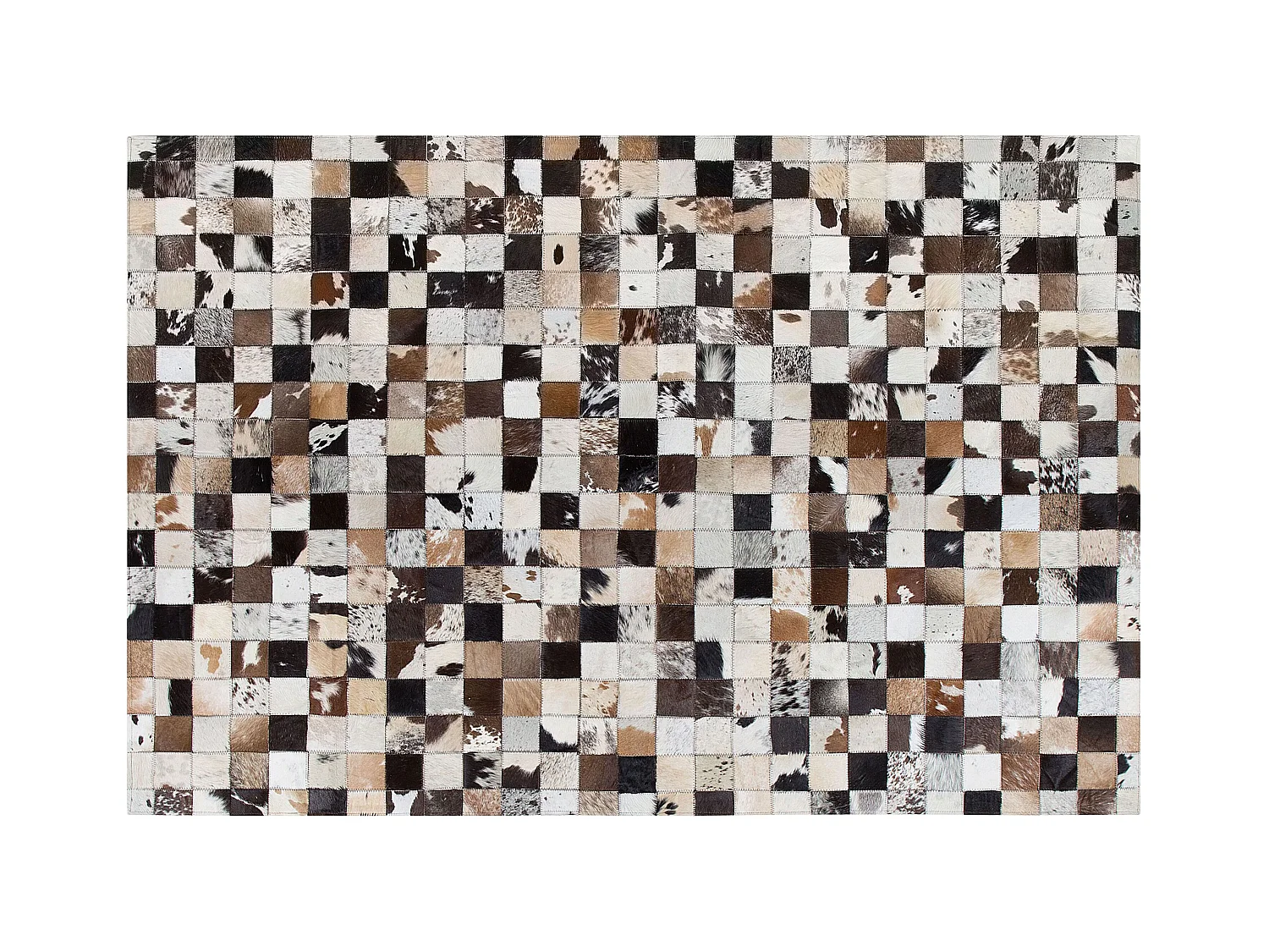 Wohnzimmer Teppich Modern Leder 160 x 230 cm weiß beige braun schwarz grau Cerli