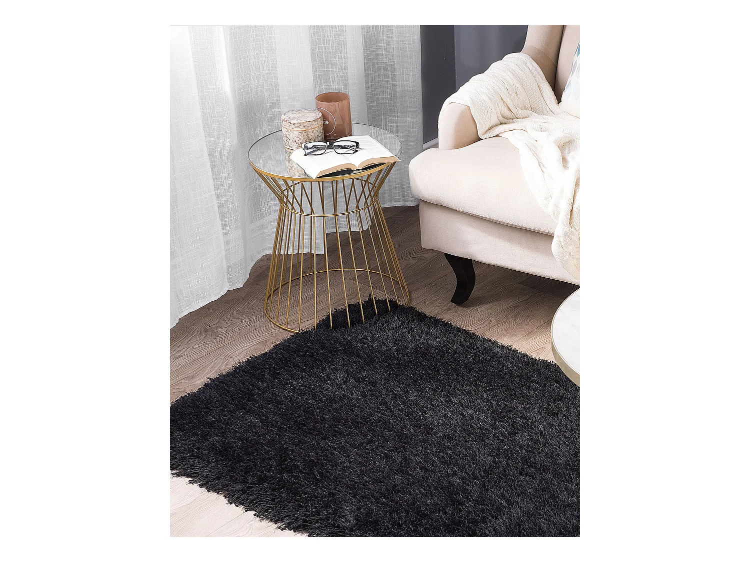 Dywan shaggy 80 x 150 cm czarny CIDE
