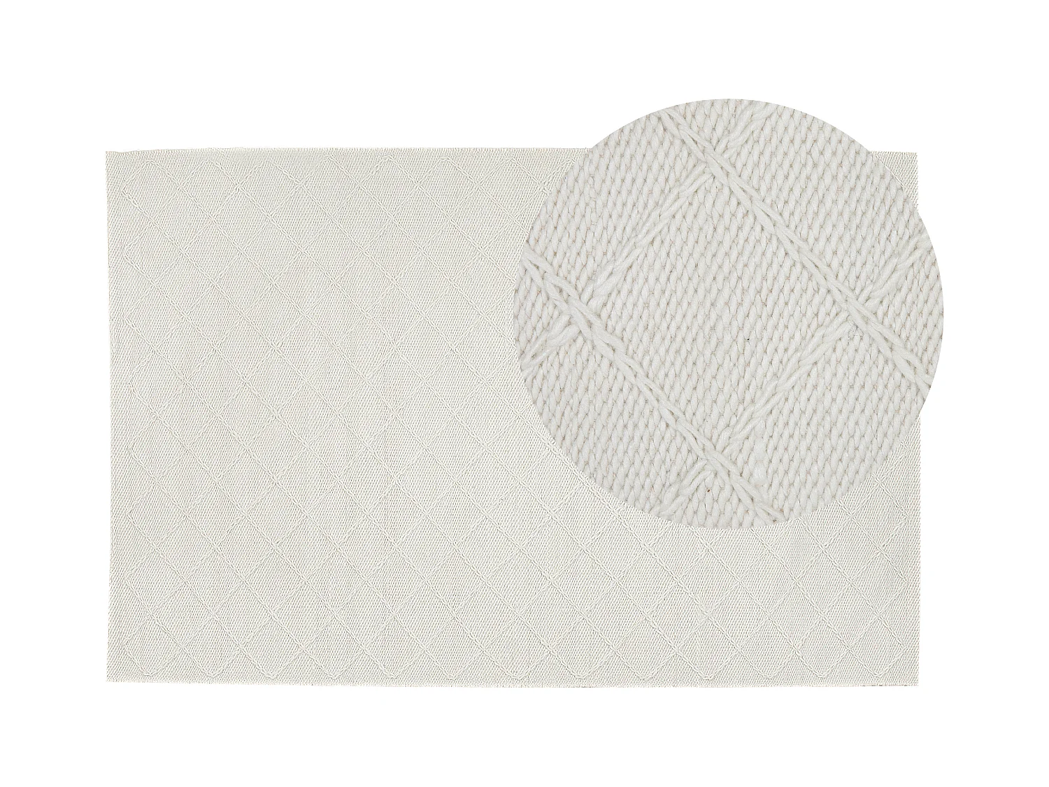 Tapis ELLEK Blanc 140 x 200 cm Laine