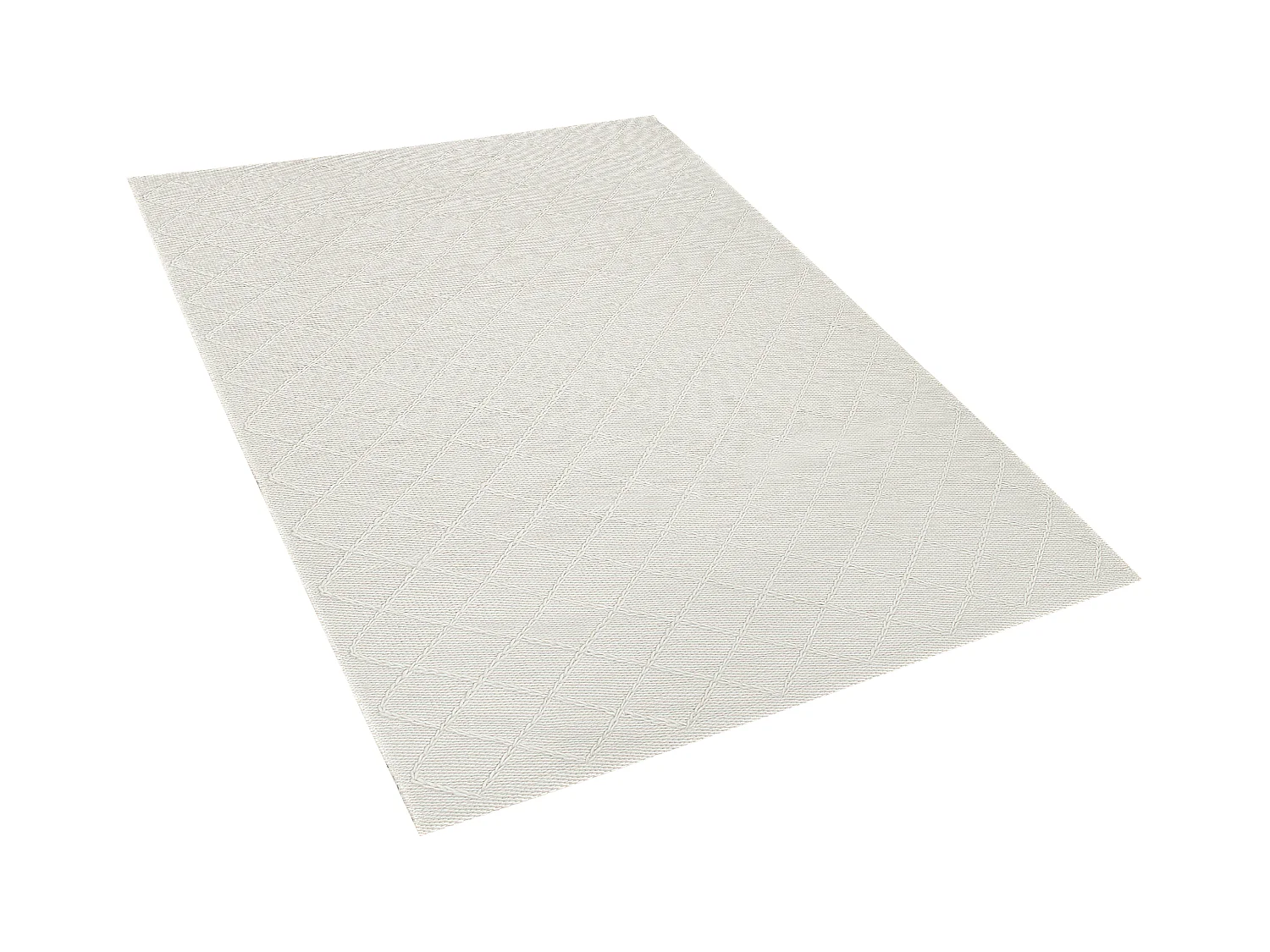 Eleganter handgewebter cremeweißer Wollteppich 140 x 200 cm Ellek