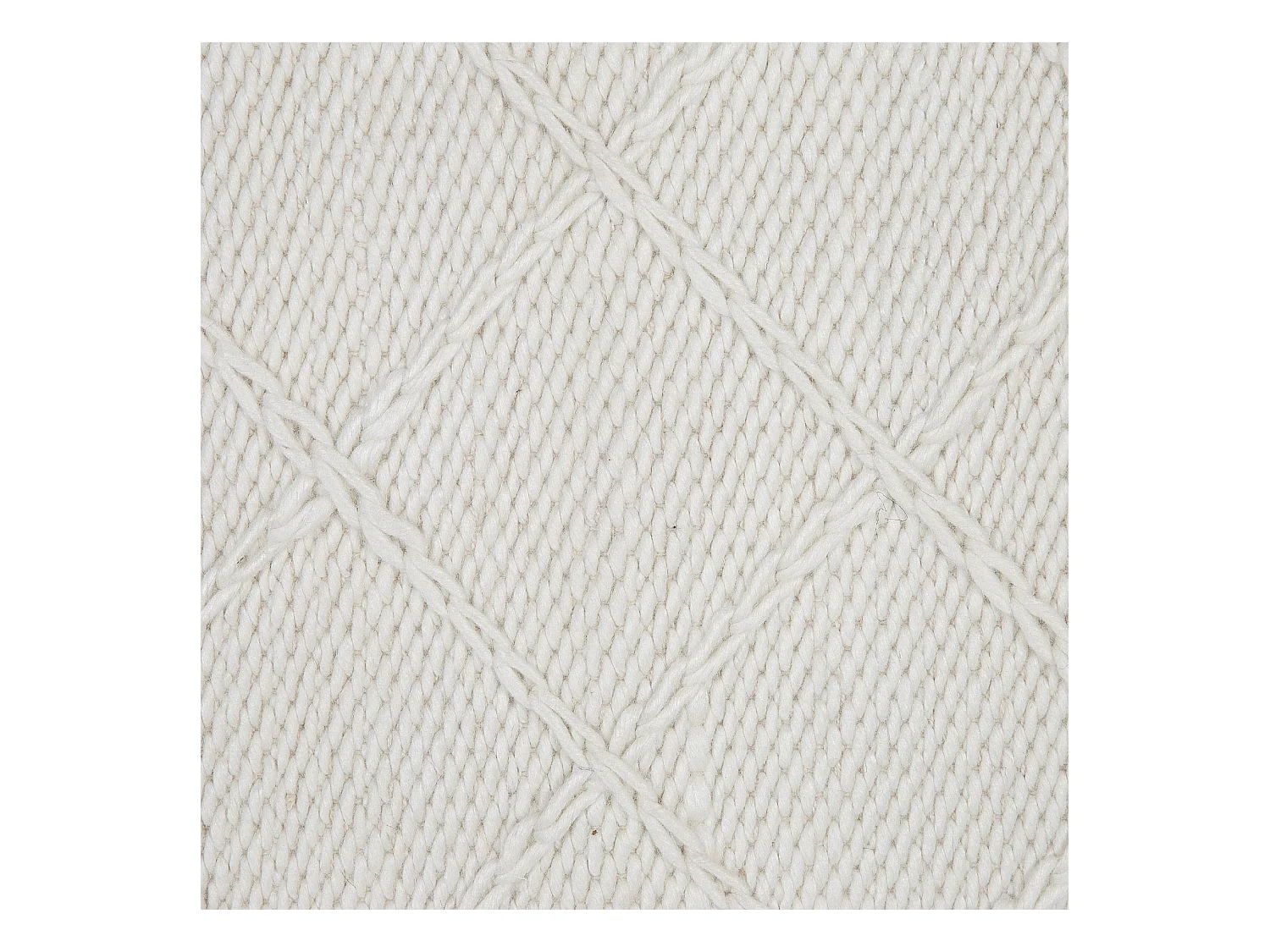 Eleganter handgewebter cremeweißer Wollteppich 140 x 200 cm Ellek