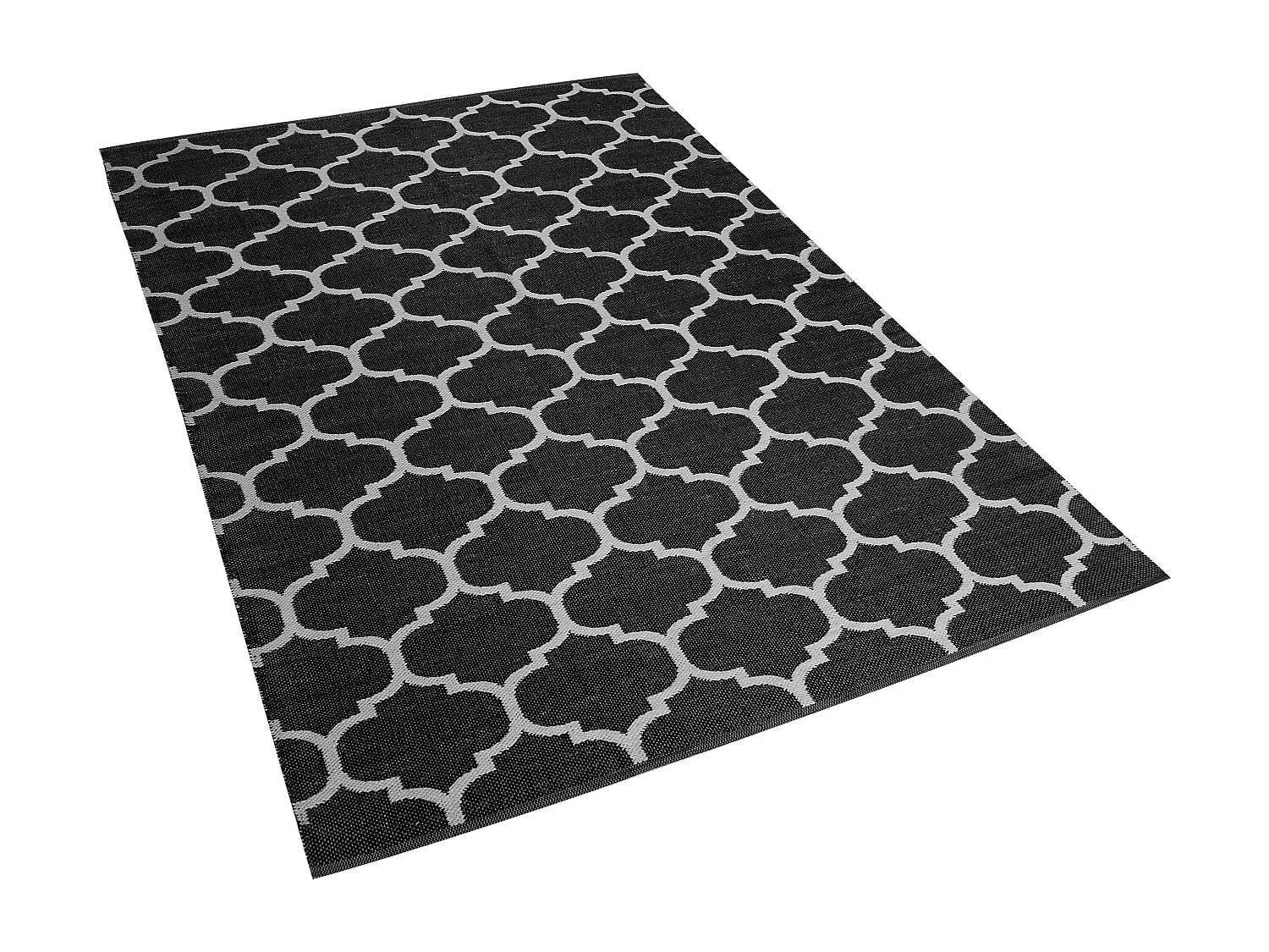 Alfombra de exterior ALADANA 140 x 200 cm Negro/Blanco Reversible