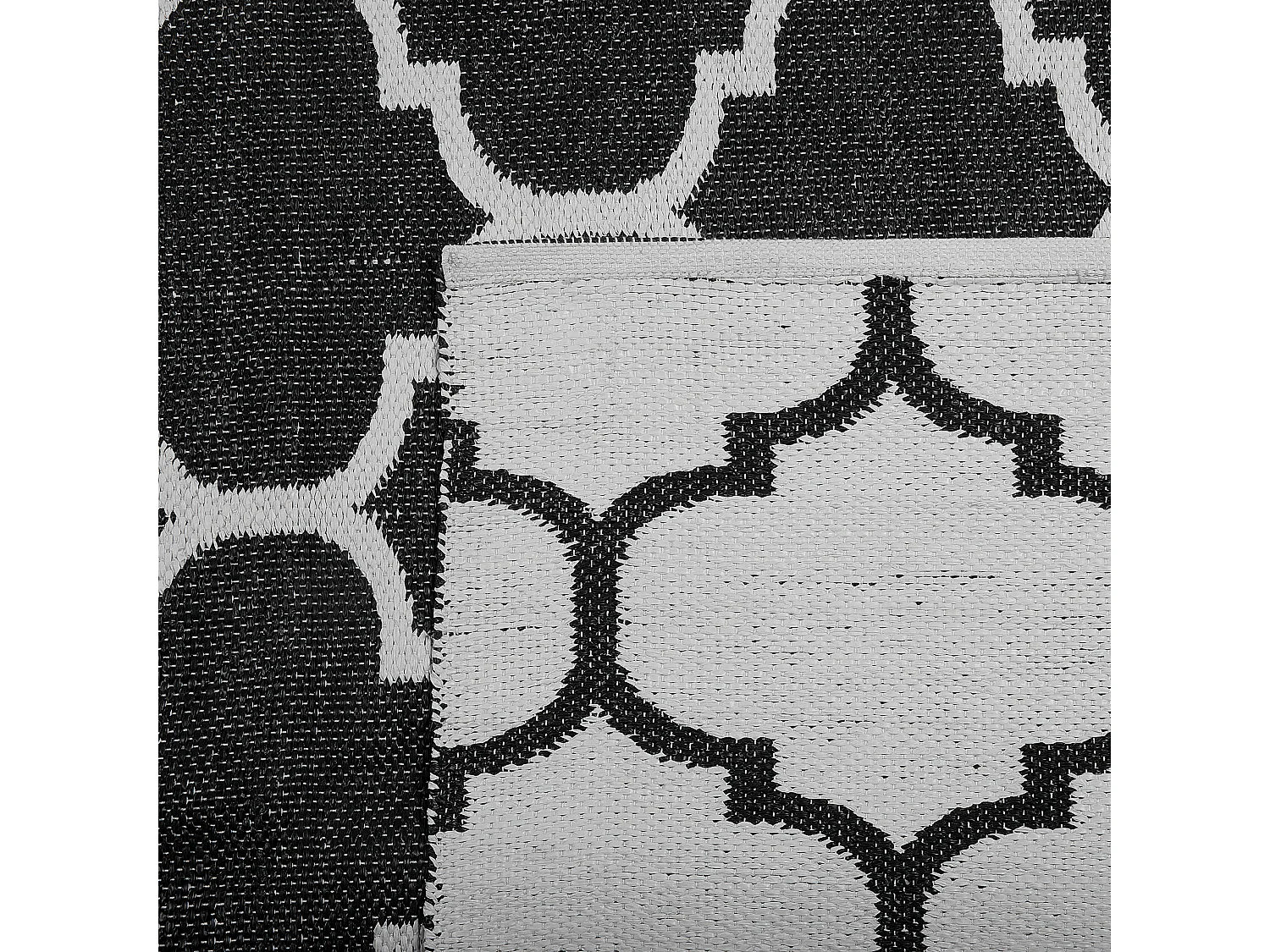 Tapis d'extérieur ALADANA Noir/blanc 140 x 200 cm Réversible