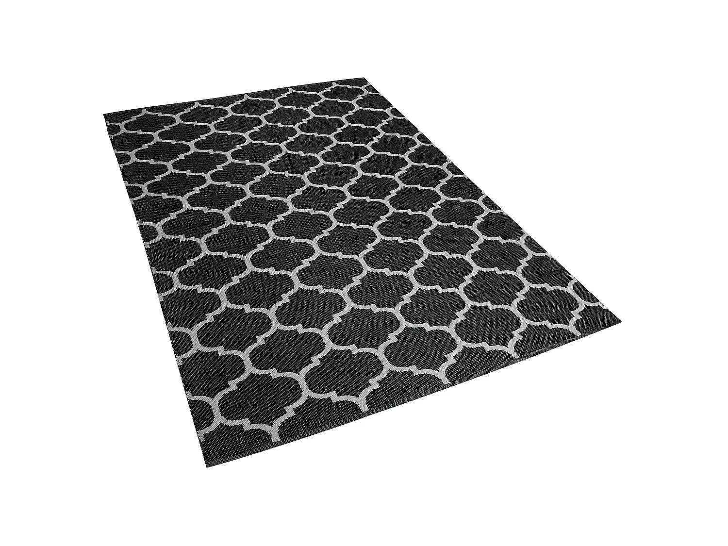 Tapis d'extérieur ALADANA 140 x 200 cm Noir/blanc Réversible