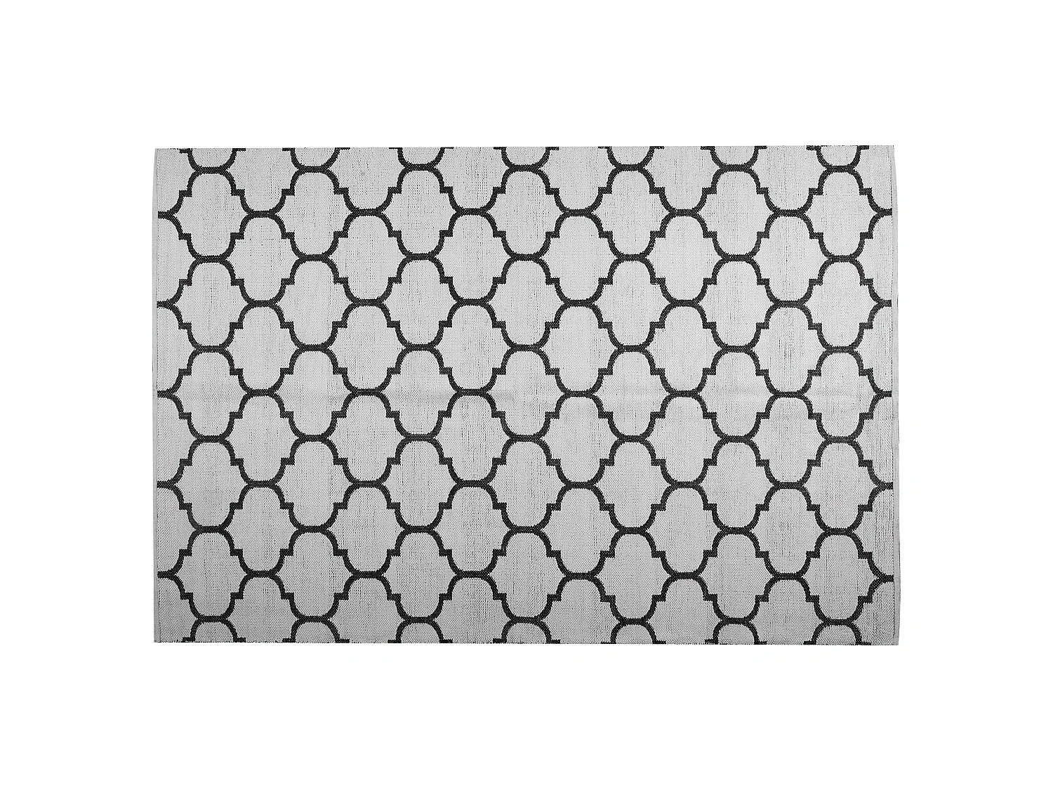 Tapis d'extérieur ALADANA 140 x 200 cm Noir/blanc Réversible