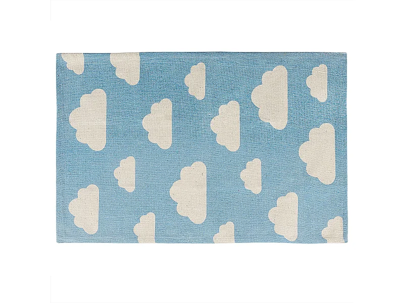 Tapis enfant GWALIJAR Bleu 60 x 90 cm Coton